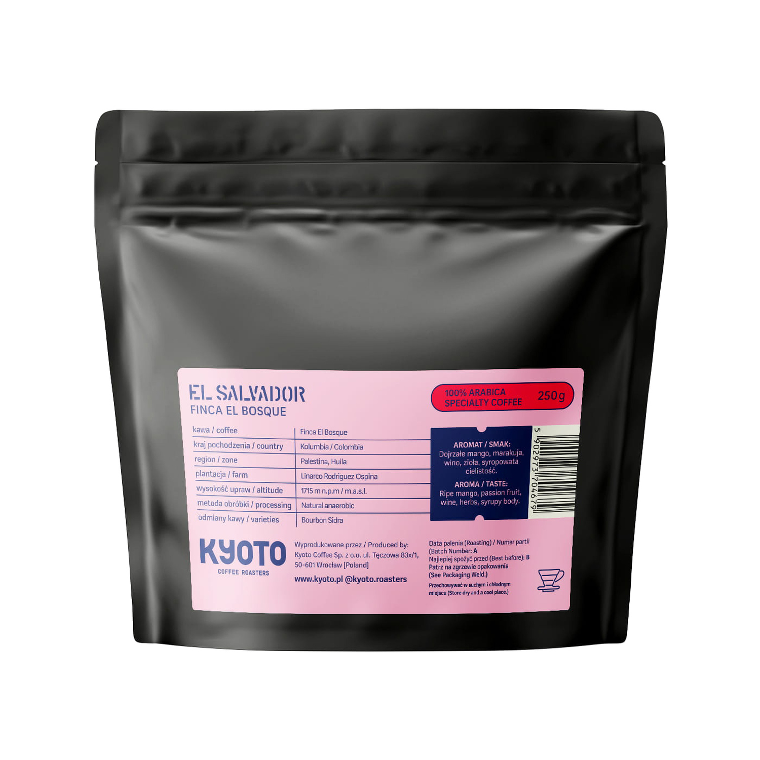 KYOTO - Colombia Finca El Bosque Natural Anaerobic Filter 250g (outlet)