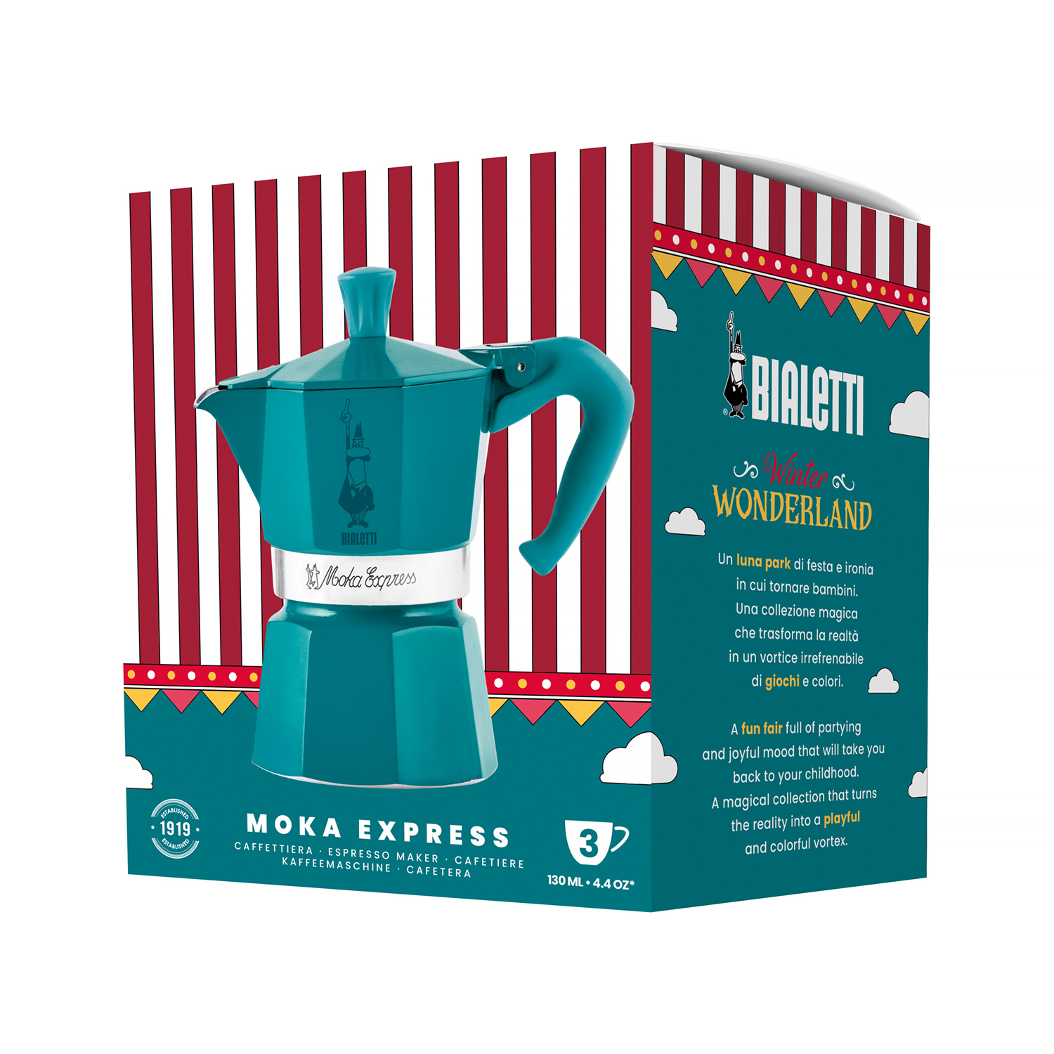 Bialetti - Moka Express Winter Wonderland 3tz Turquoise