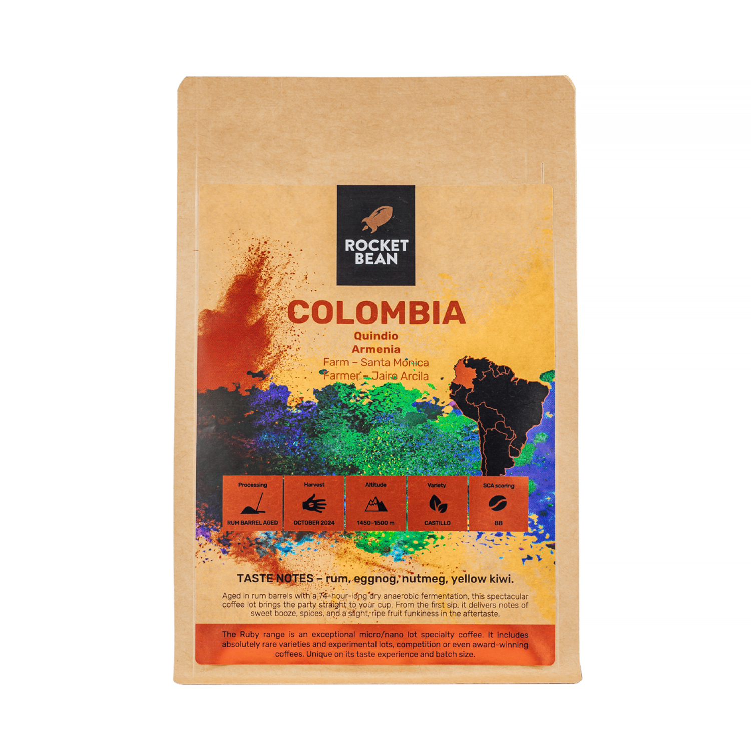 Rocket Bean - Colombia Quindio Jairo Arcila Rum Barrel Aged Filter 200 g