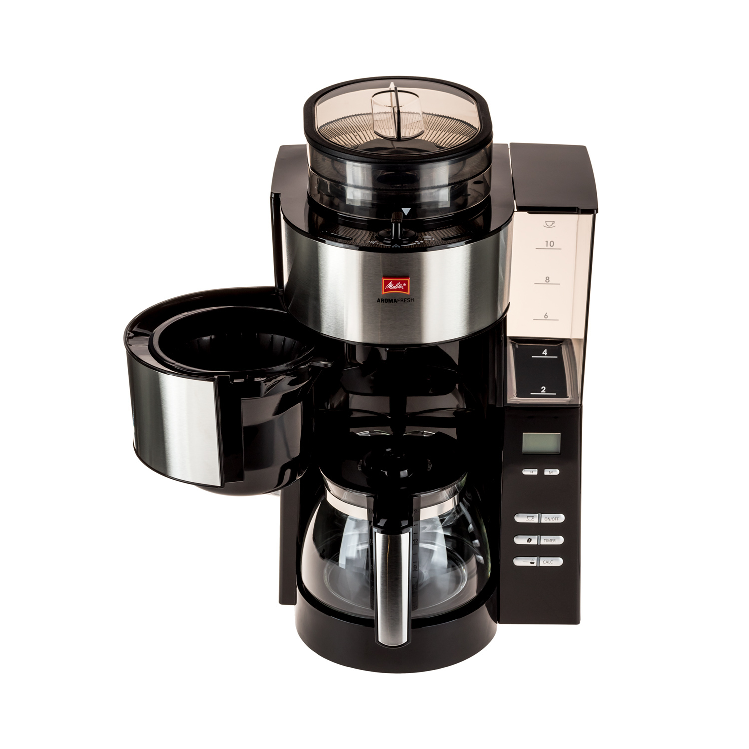 Melitta Aromafresh Black - Filter Coffee Machine with Grinder