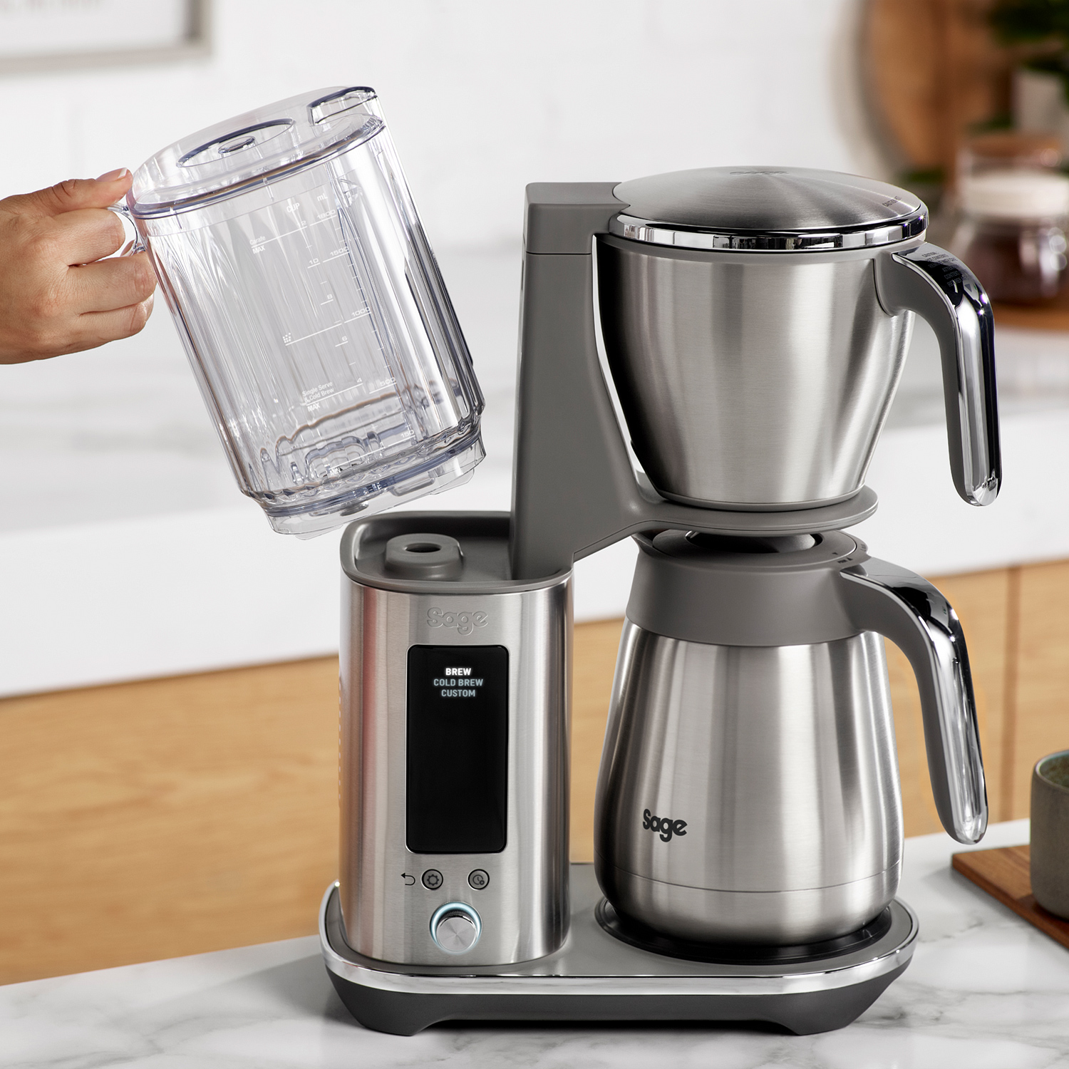 Sage - the Luxe Brewer Thermal - Filter Coffee Maker SDC465BSS - Silver