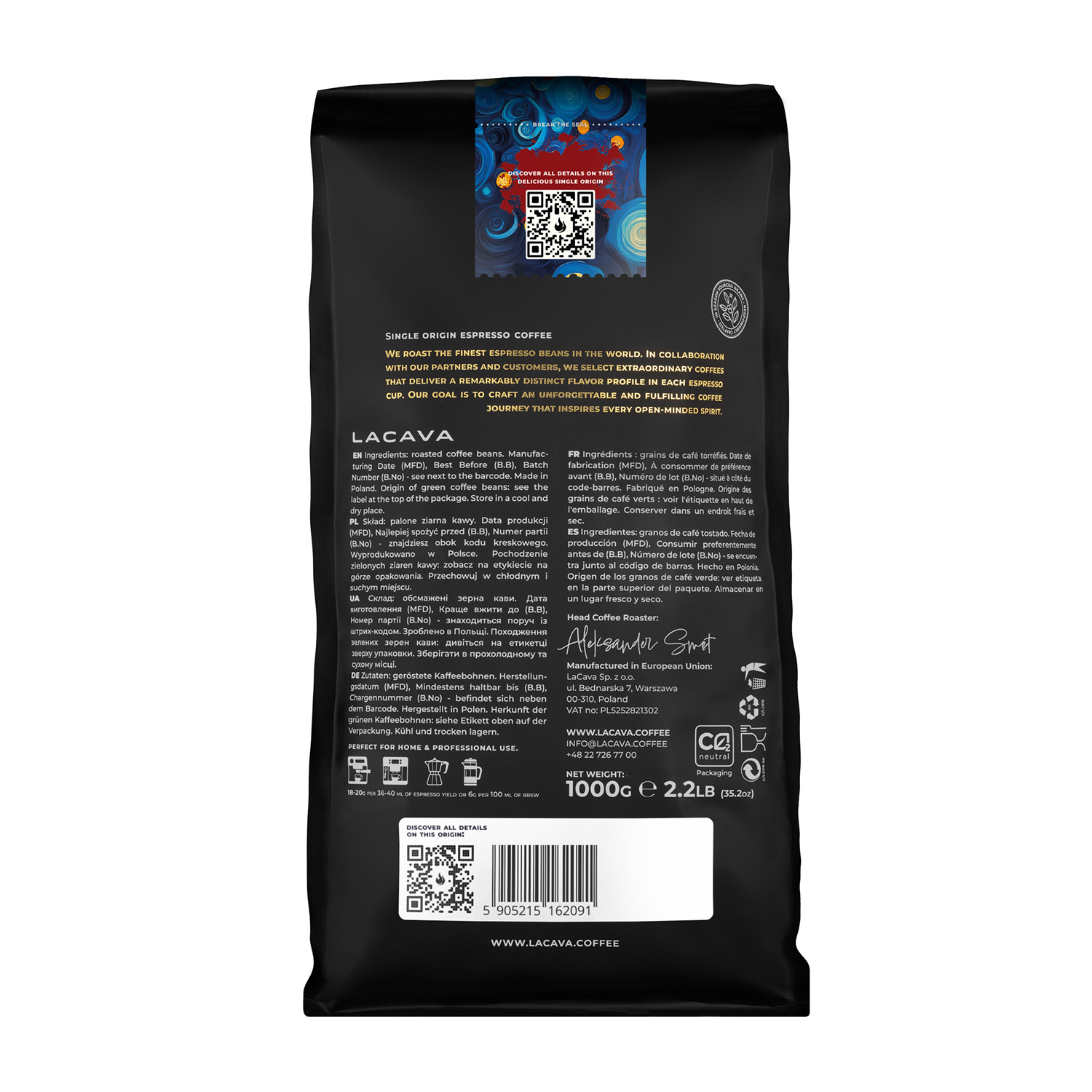 LaCava - Brazil Espirito Santo Pulped Natural Espresso 1kg