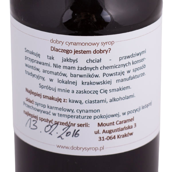 Mount Caramel Dobry Syrop - Cynamon 500 ml