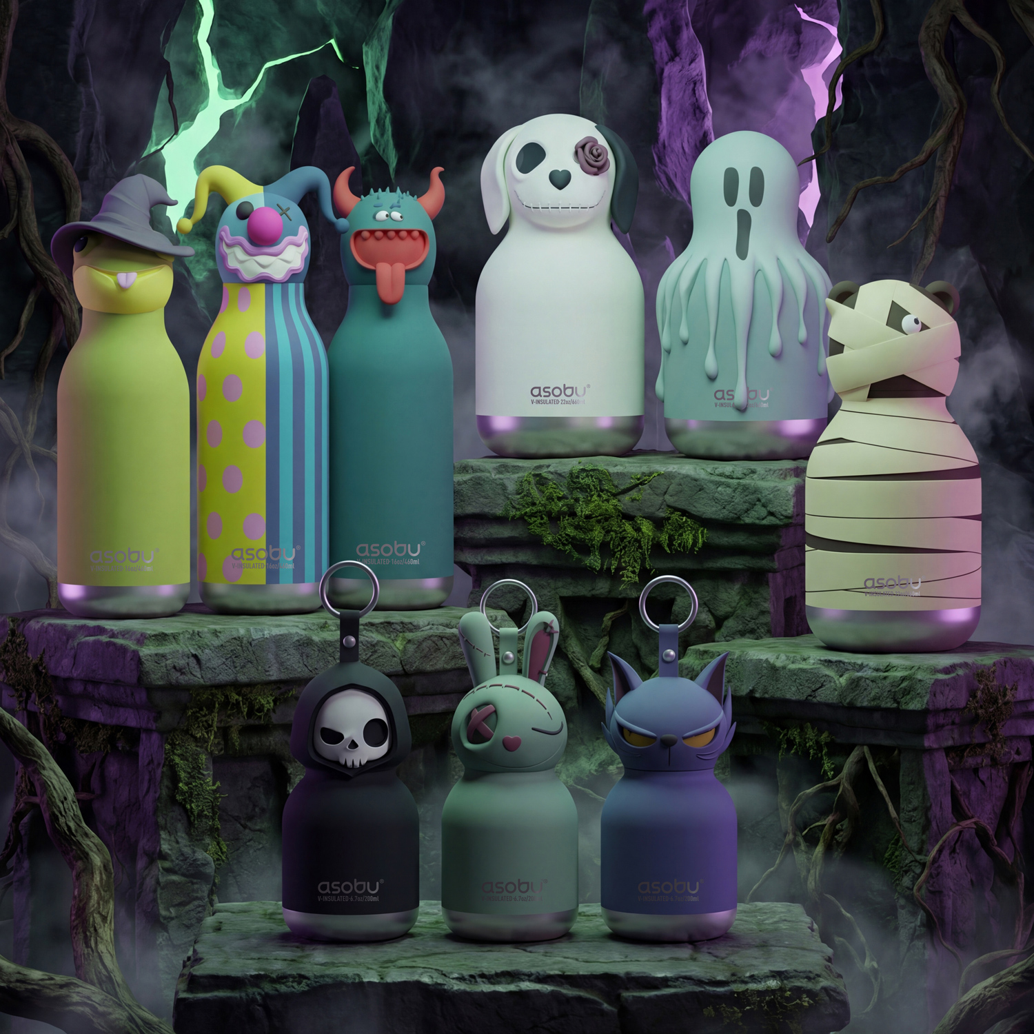 Asobu - Spookies Jinx Insulated Bottle with Straw 200 ml