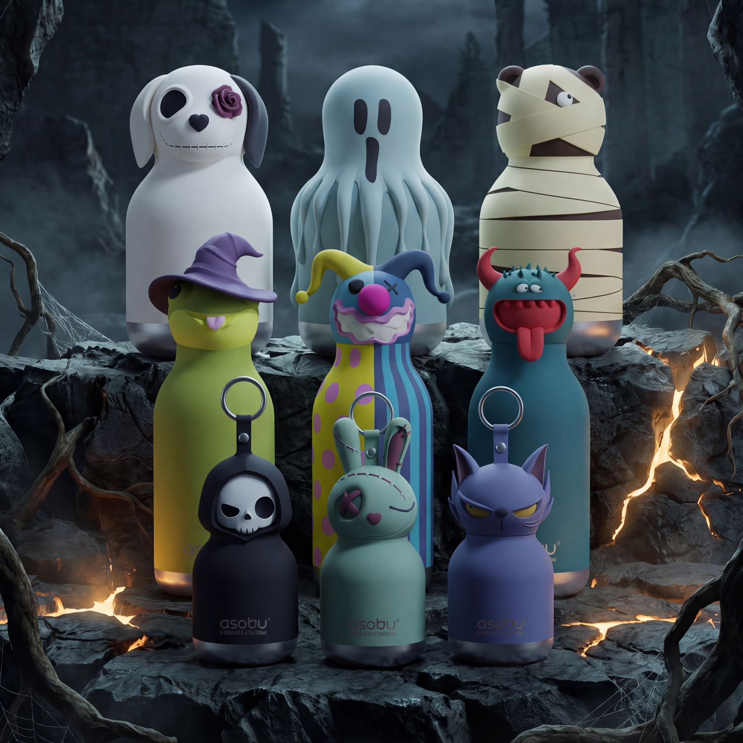 Asobu - Spookies Jinx Insulated Bottle with Straw 200 ml