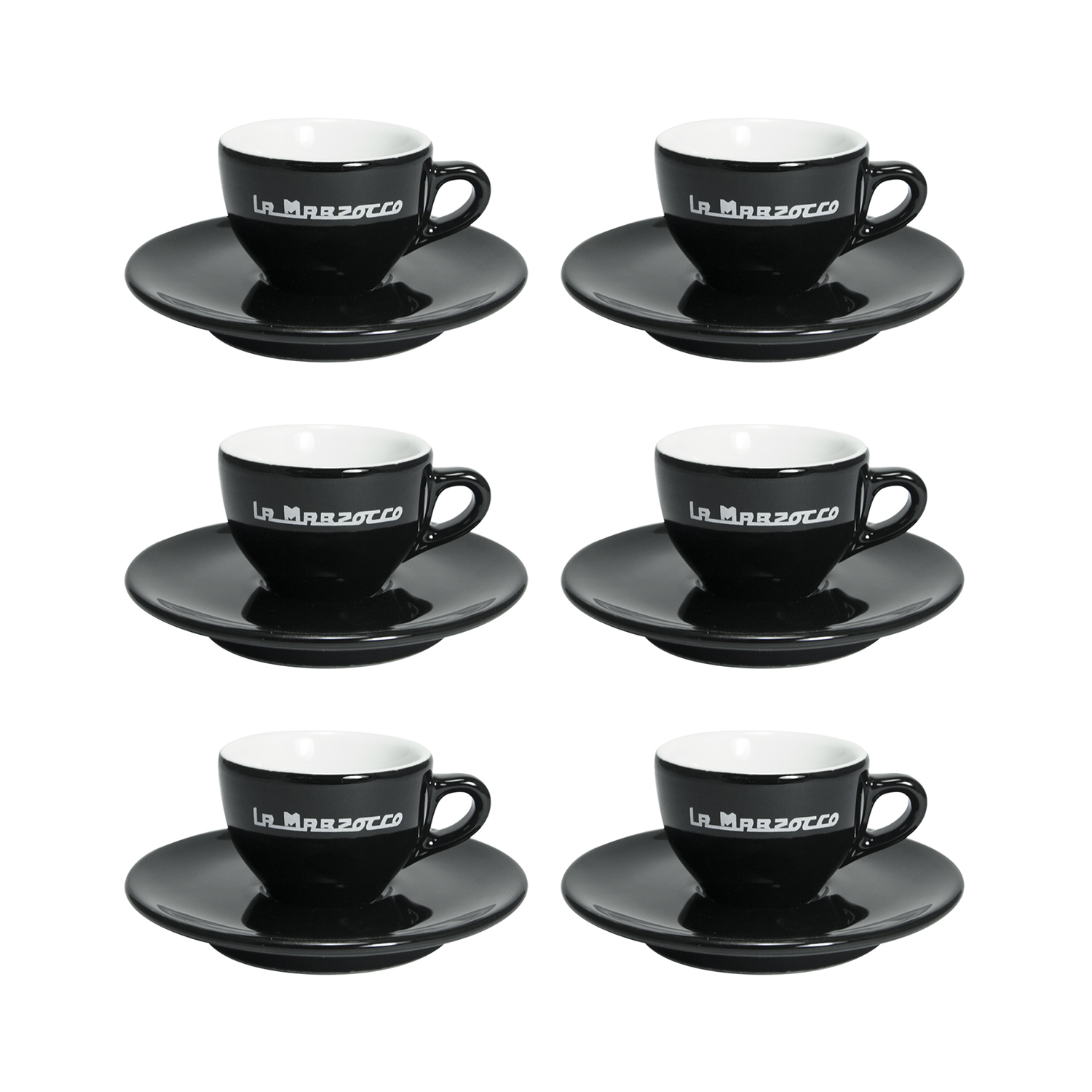 La Marzocco - Strada Set of 6 Espresso Cups and Saucers 65 ml - Black