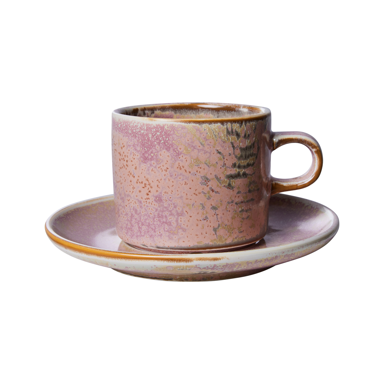HKliving - Filiżanka  i spodek ceramiczny Chef Ceramics Rustic Pink 220ml