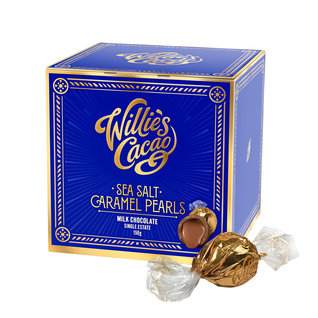 Willie's Cacao - Czekoladki - Sea Salt Caramel Milk Chocolate Pearls 150g