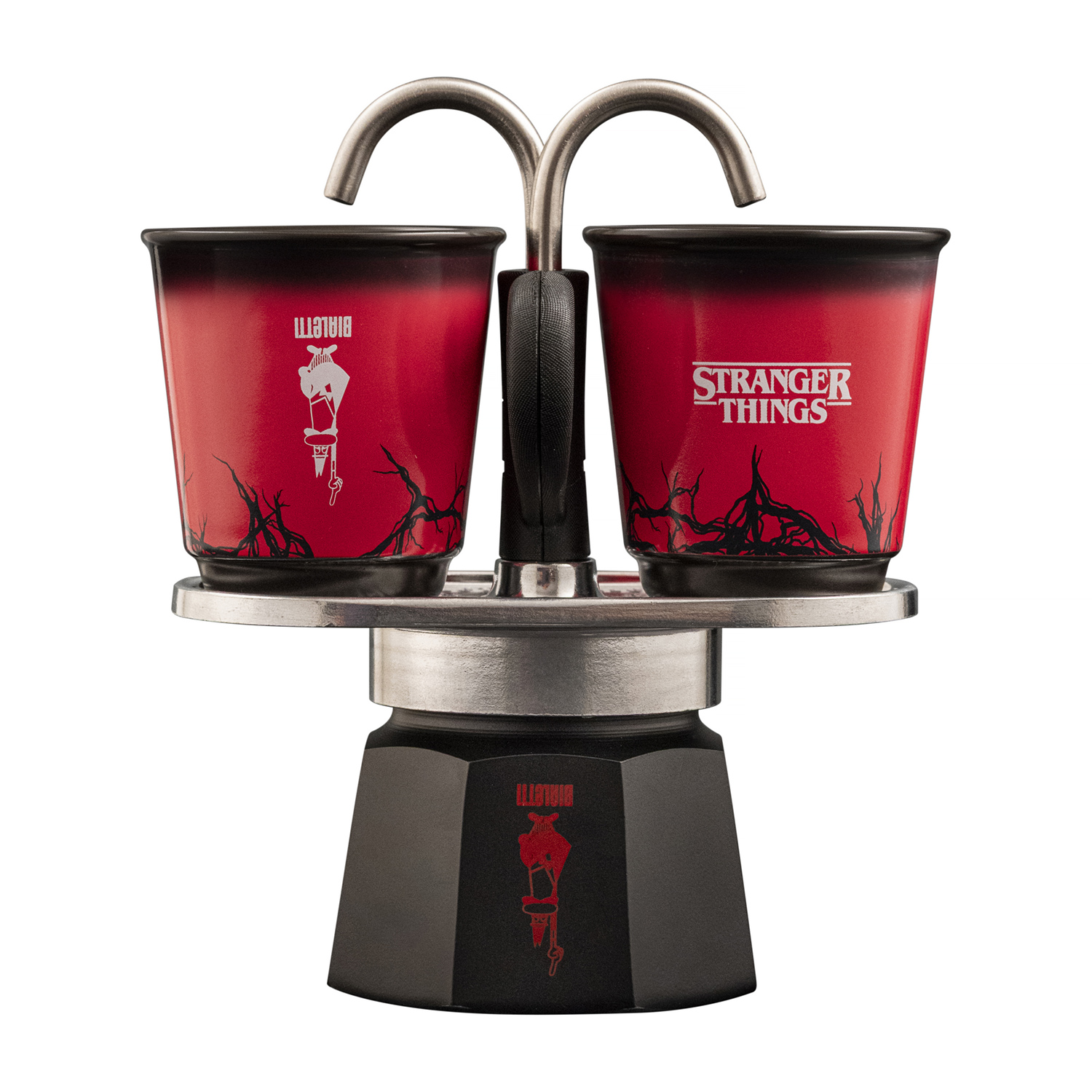 Bialetti - Mini Express Stranger Things 2tz + 2 Filiżanki 90ml -  nadruk termochromowy