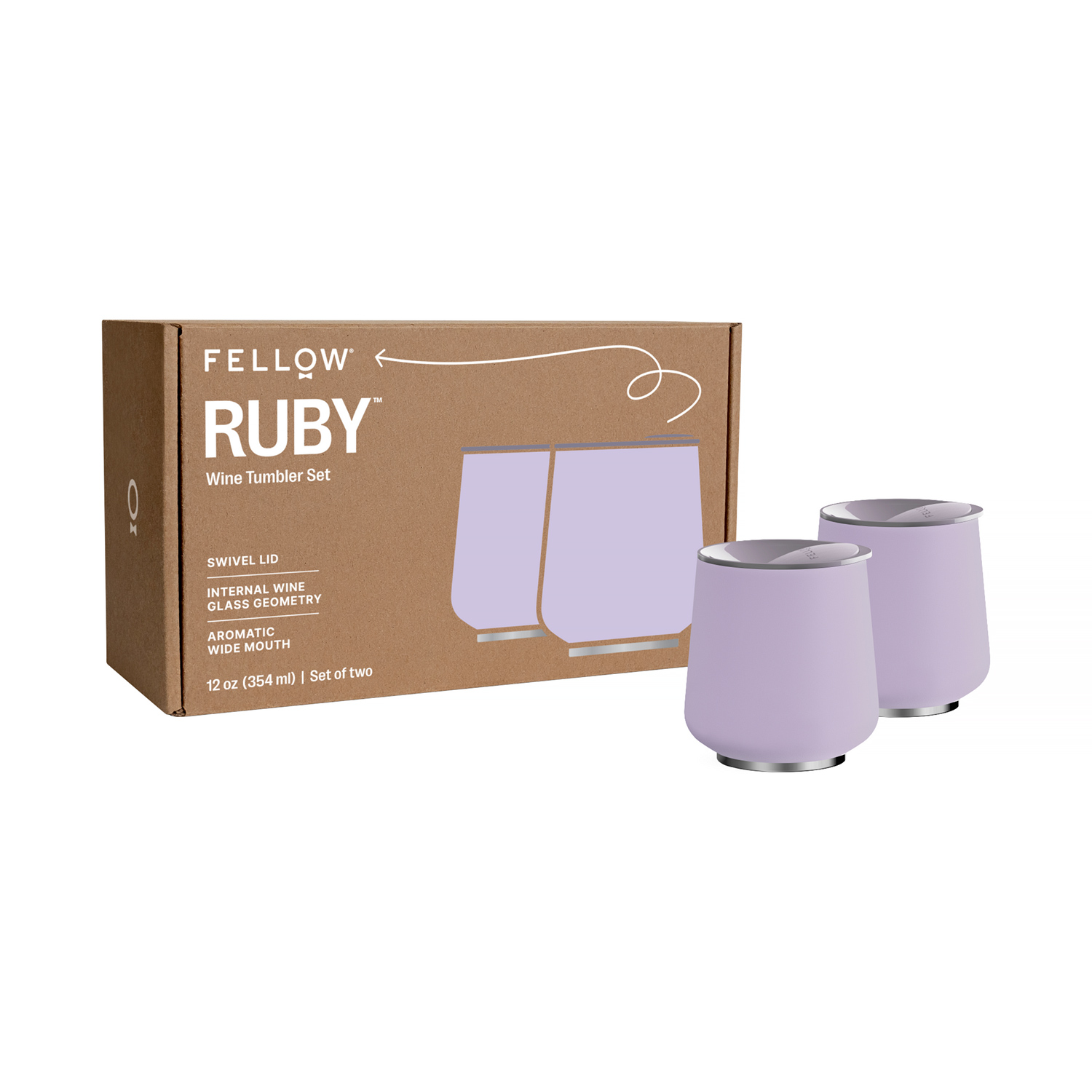 Fellow - Ruby Wine Tumbler - Zestaw 2 kubków termicznych - Liliowy 355 ml