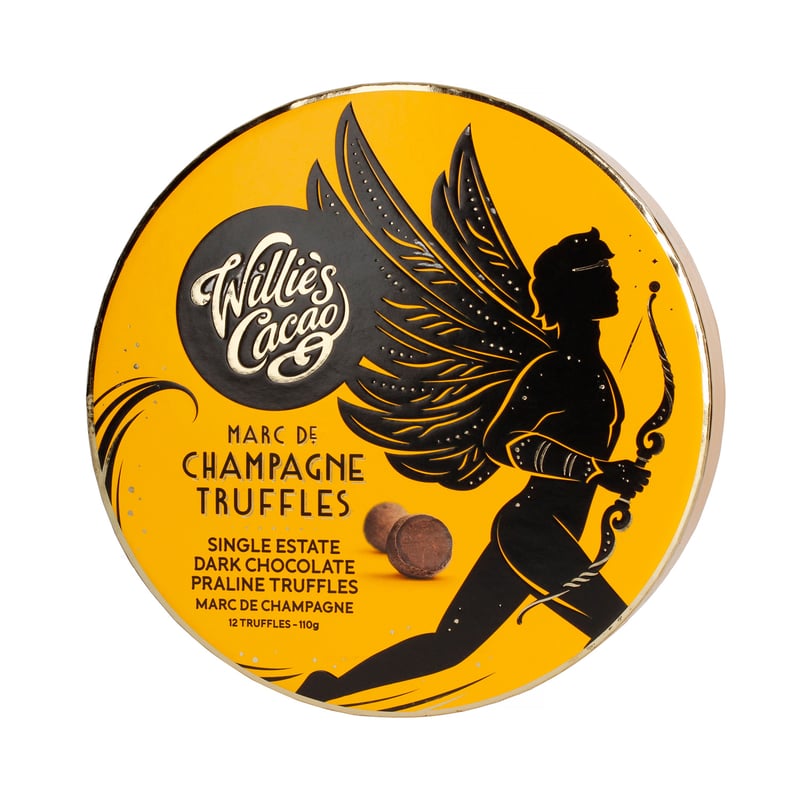 Willie's Cacao - Czekoladki - Praline Truffles Dark Chocolate with Marc de Champagne 110g