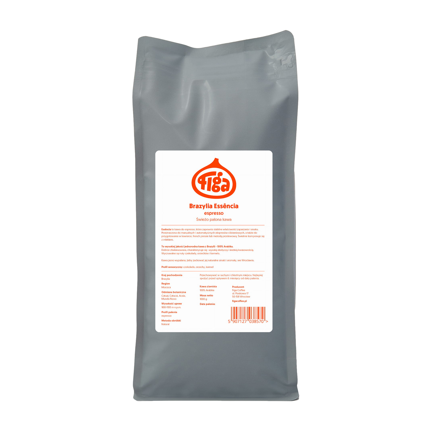 Figa Coffee - kawa ziarnista Brazylia Essencia Natural Espresso 1 kg