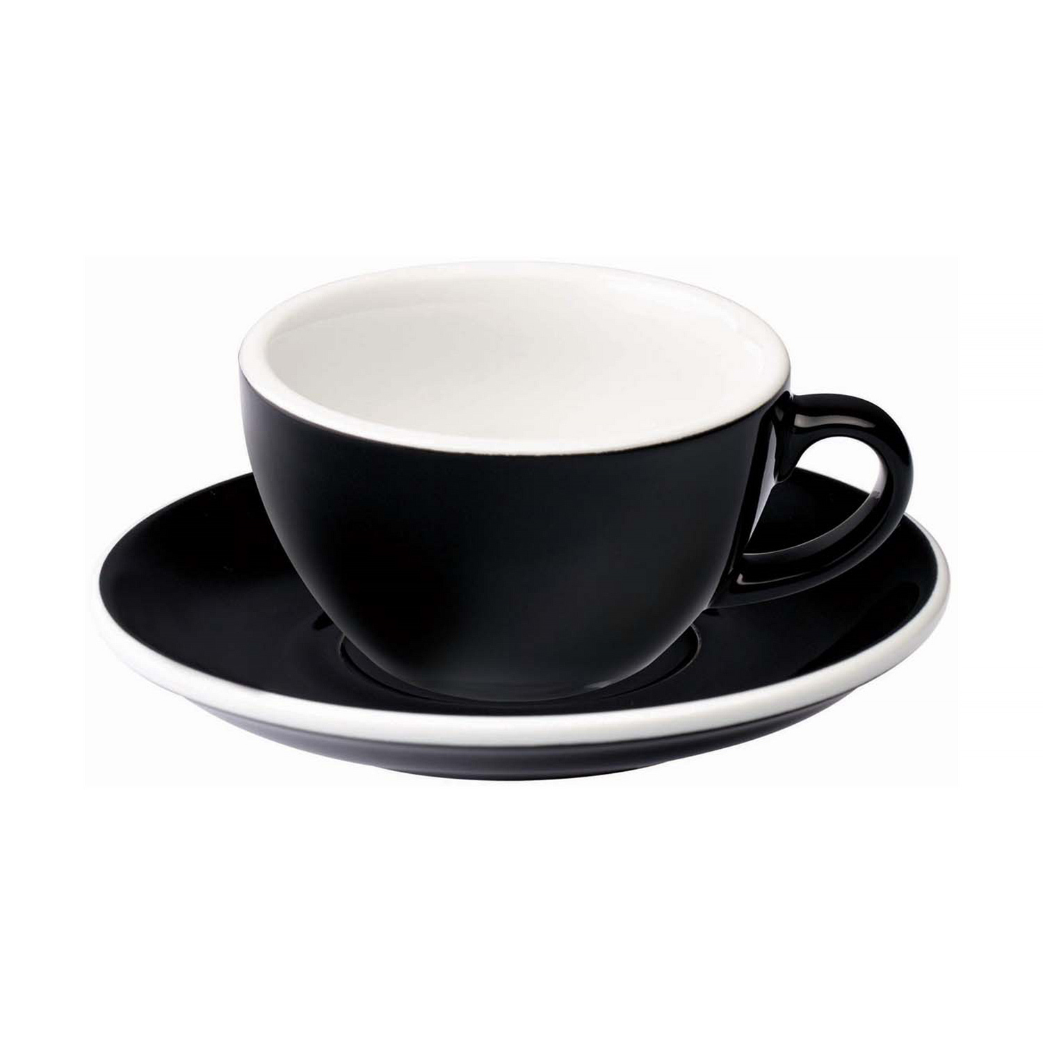 Loveramics Egg - Flat White 150 ml Cup and Saucer  - Black