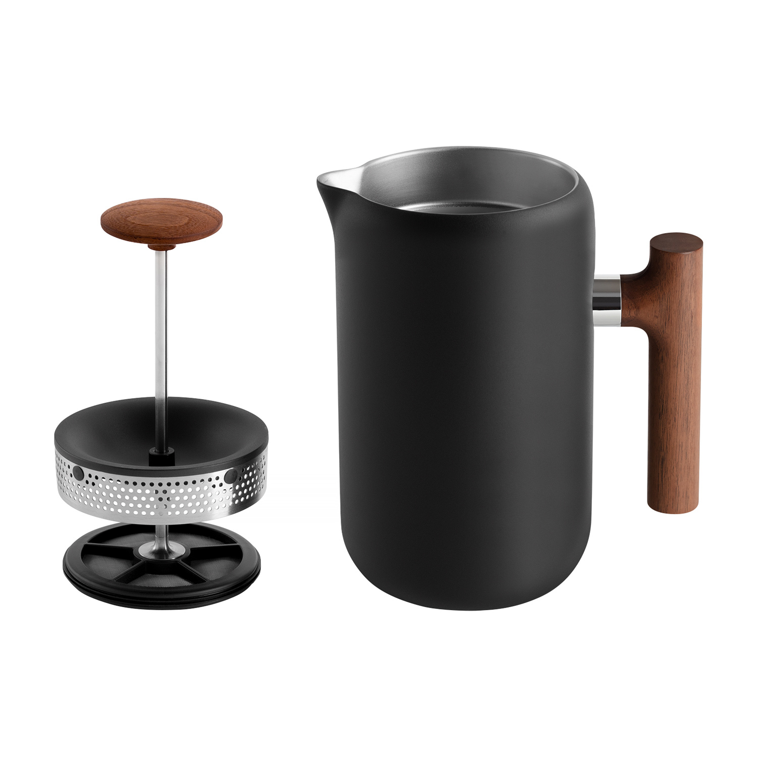 Fellow Clara - French Press - Matte Black + Walnut