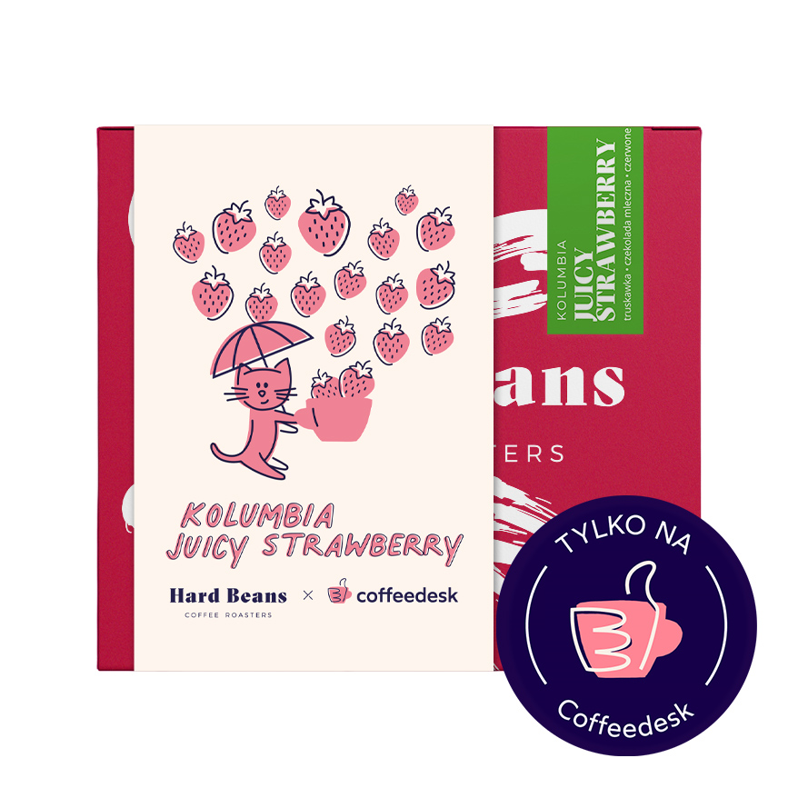 Hard Beans x Coffeedesk - kawa ziarnista Kolumbia Juicy Strawberry Filter 250 g