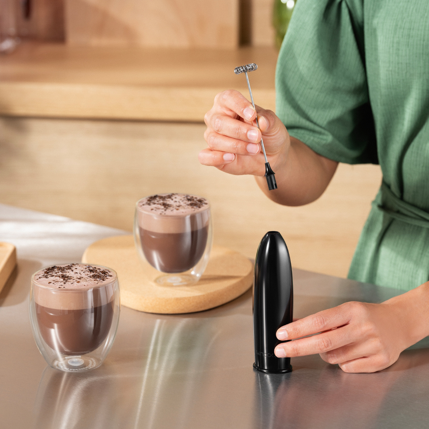 Bodum - Ręczny spieniacz Schiuma USB Czarny