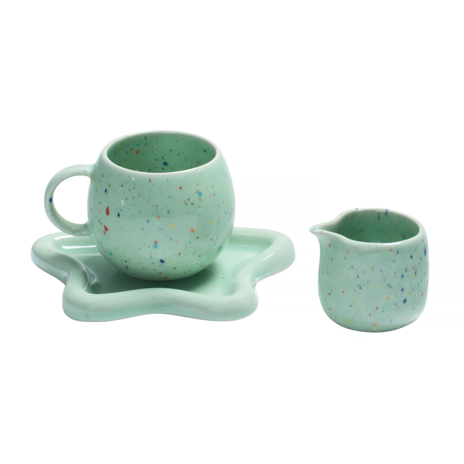Egg Back Home - Magic Breakfast Set - Mug 250 ml + Tray + Milk Jug 110 ml Green
