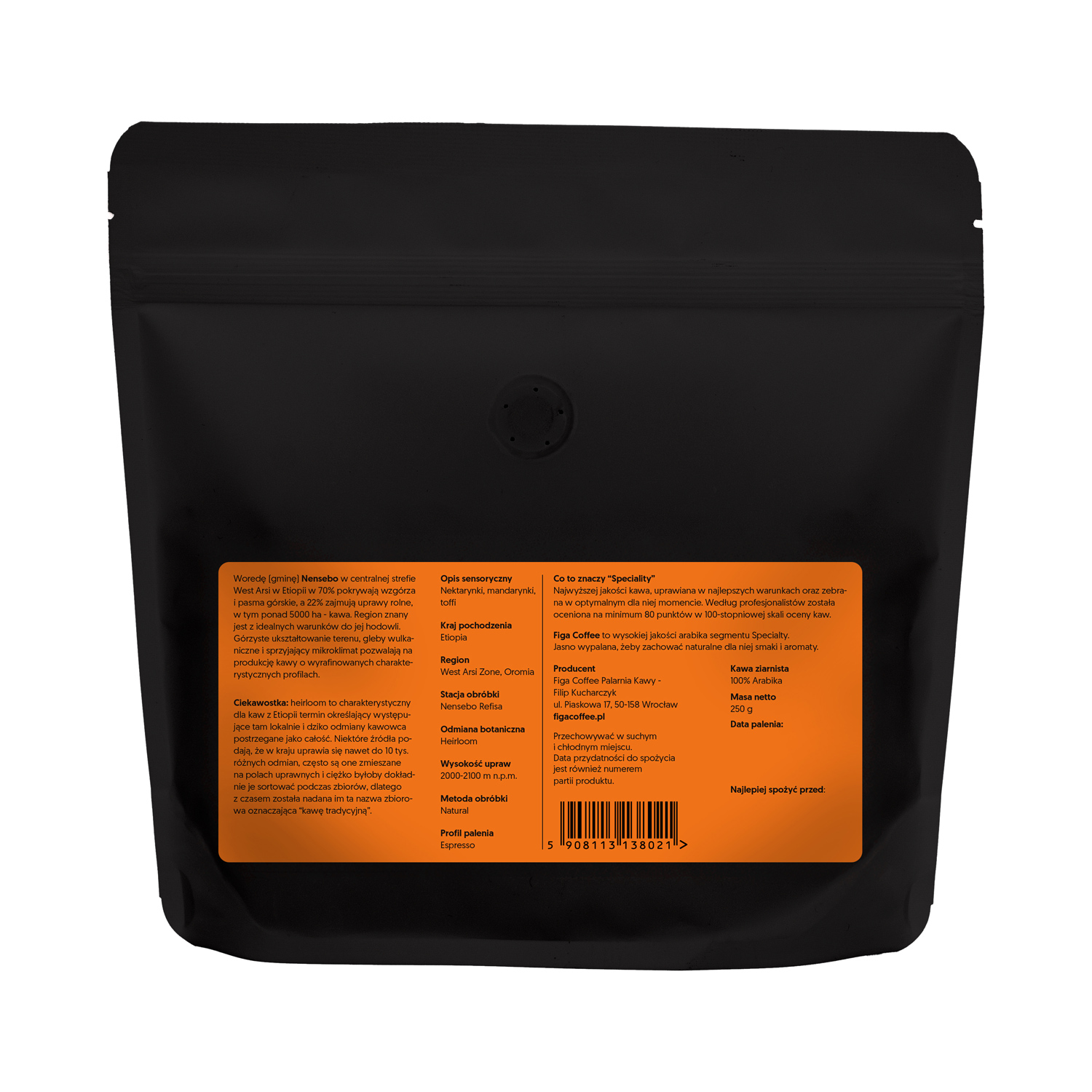 Figa Coffee - Ethiopia Nensebo Refisa Natural Espresso 250 g