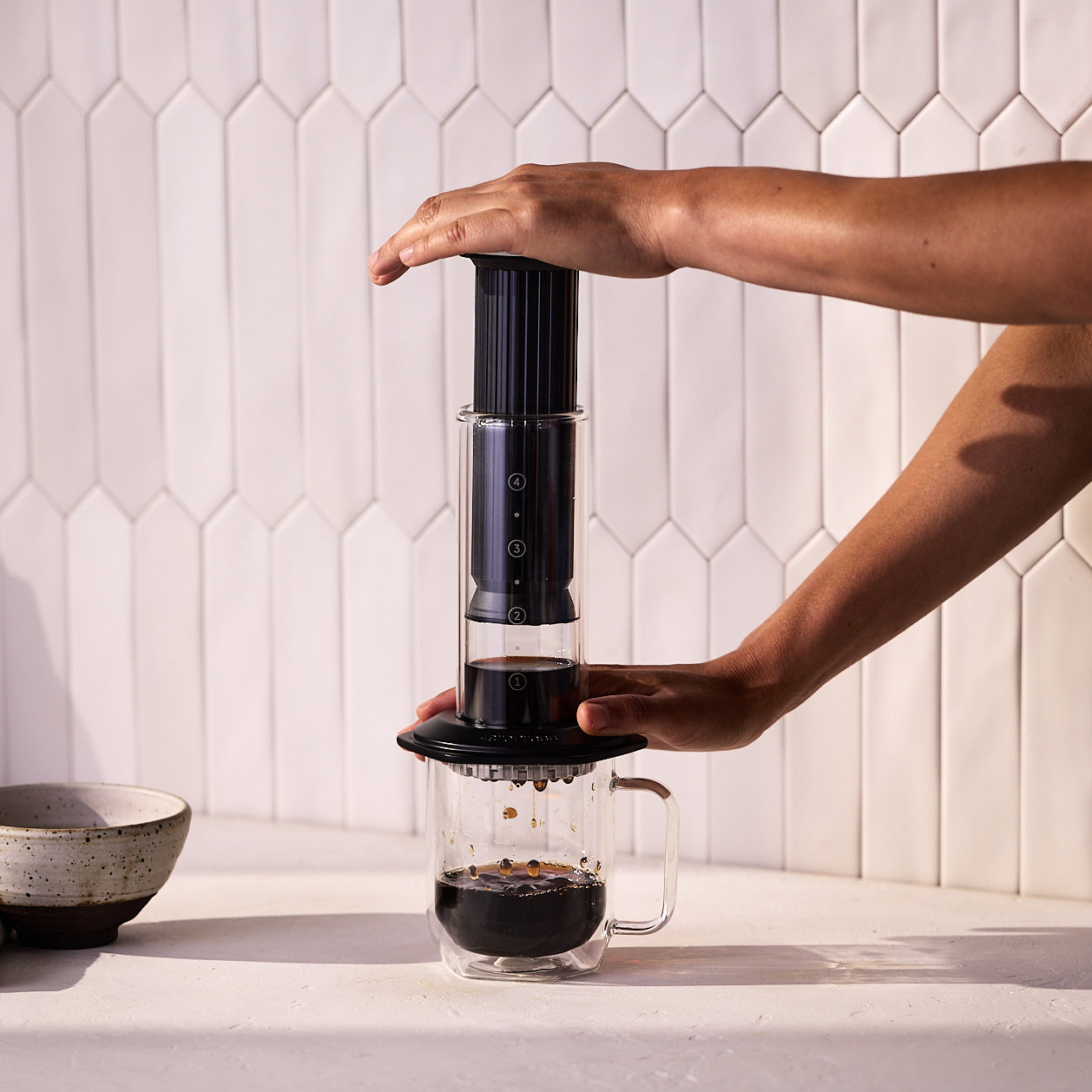 AeroPress Premium - Glass Coffe Maker Black