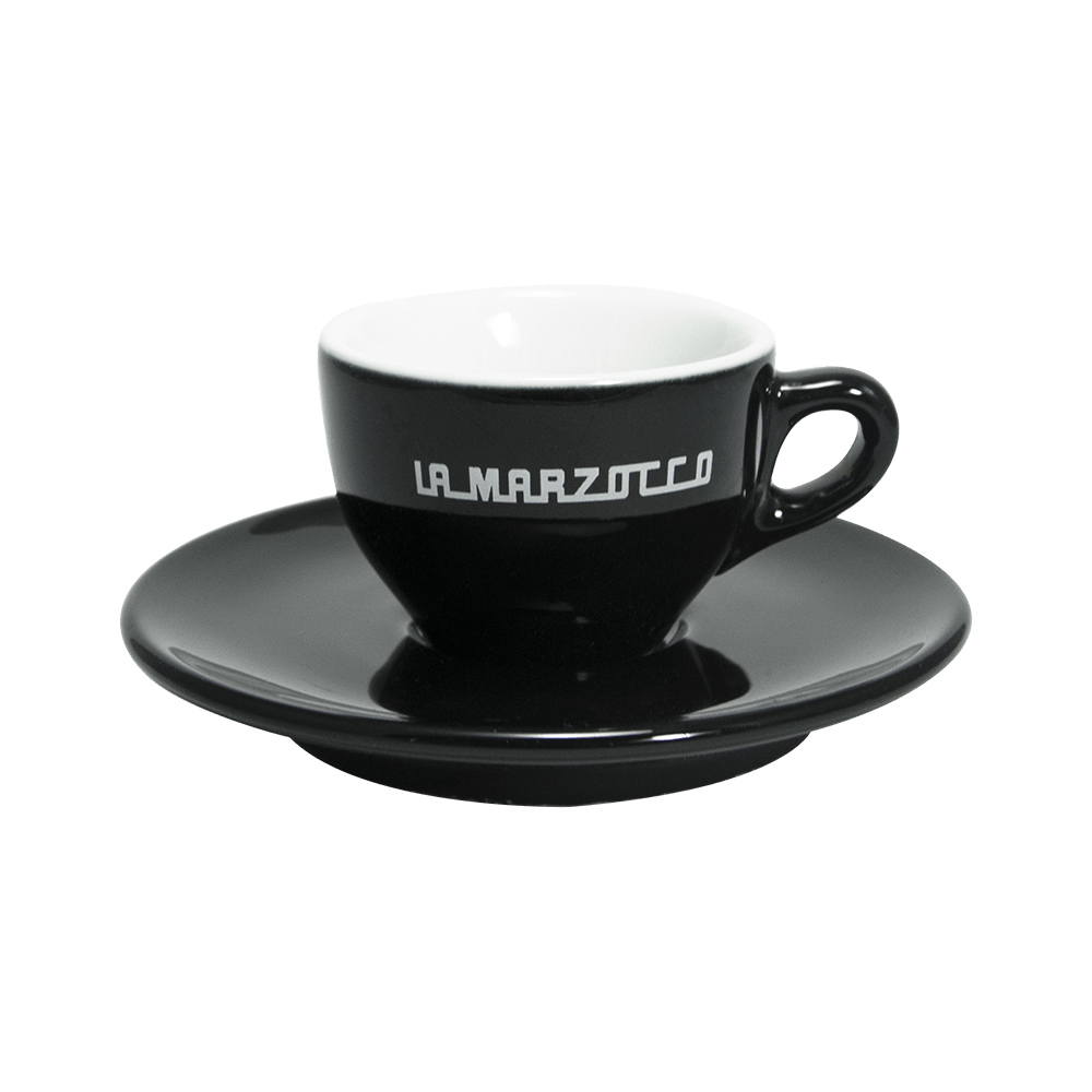 La Marzocco - zestaw 6 filiżanek ze spodkami do espresso Linea 65 ml - czarny