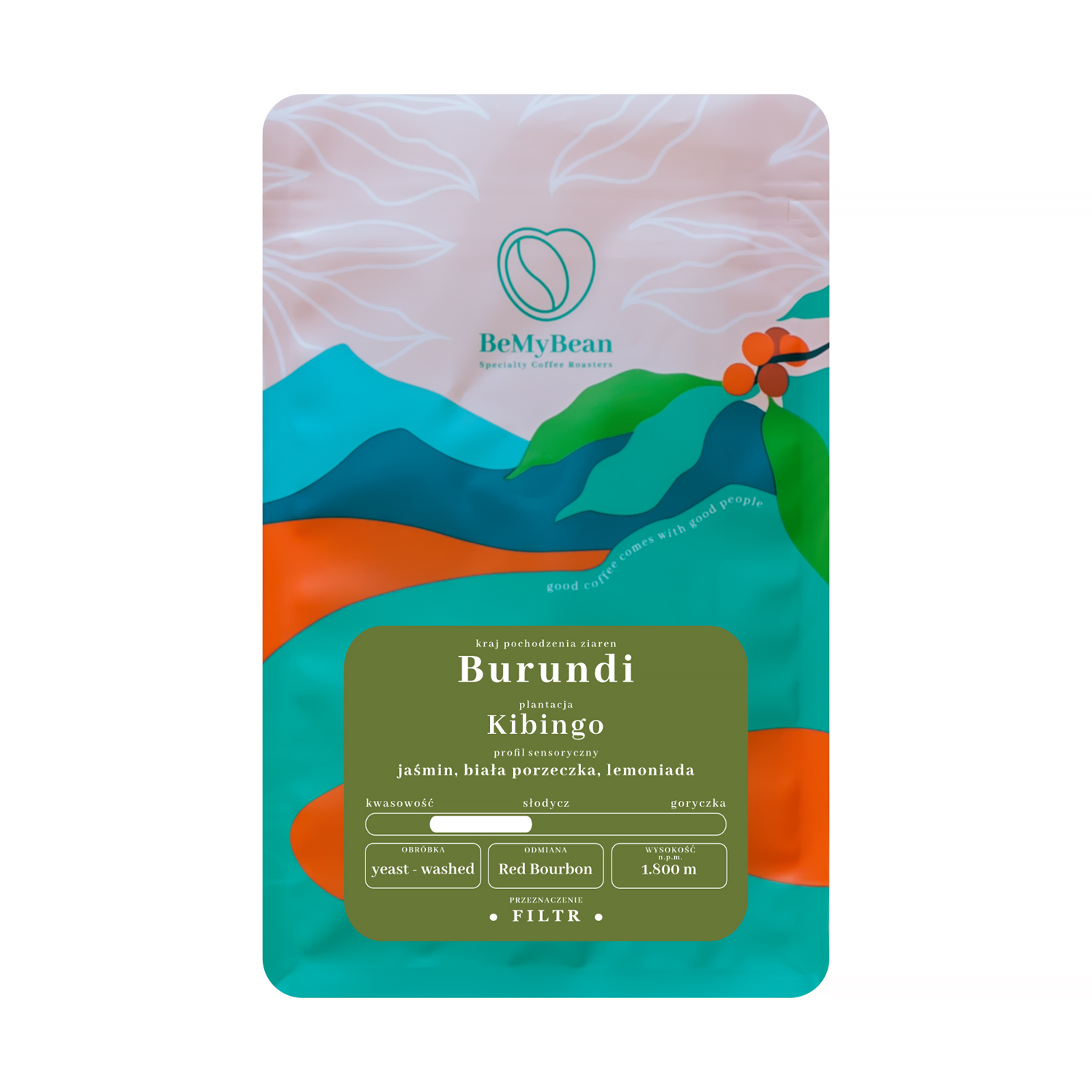 BeMyBean - kawa ziarnista Burundi Kibingo Yeast Washed Filter 250 g