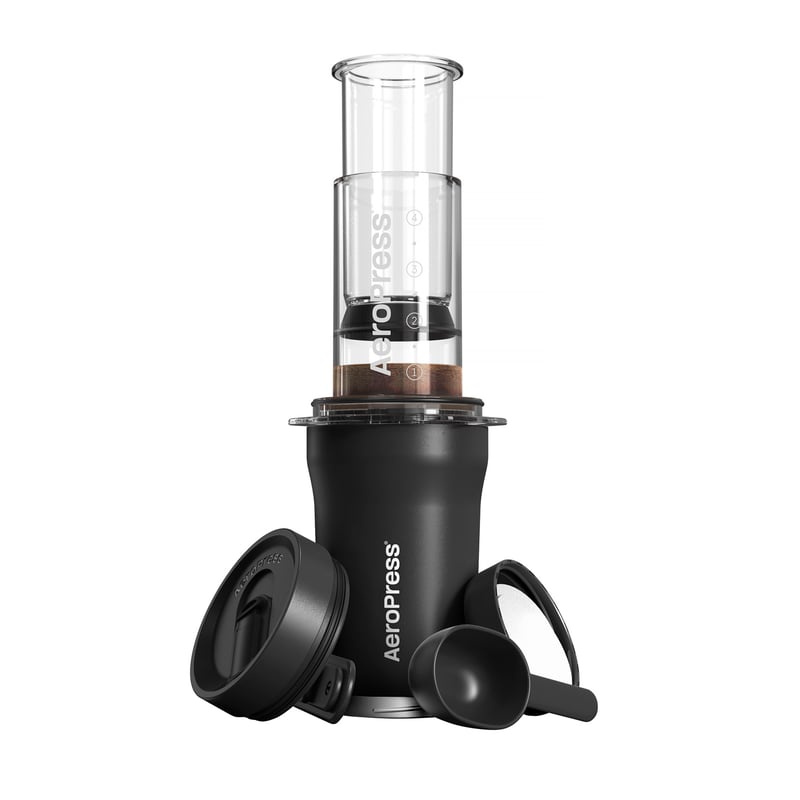 AeroPress Go Plus - Zaparzacz do kawy z kubkiem termicznym czarny