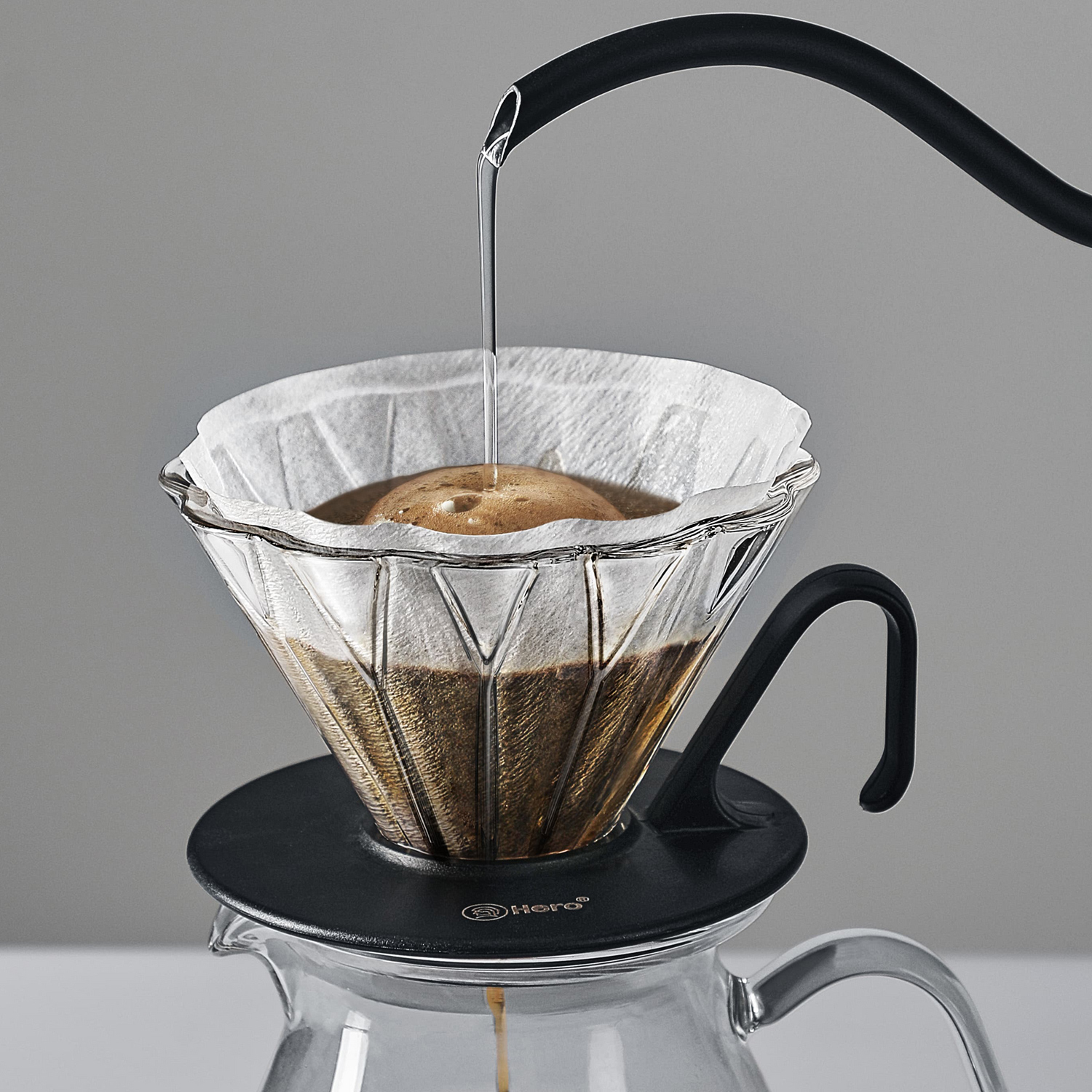 zeroHero - dripper szklany Prisma 1-2 fil. - czarny