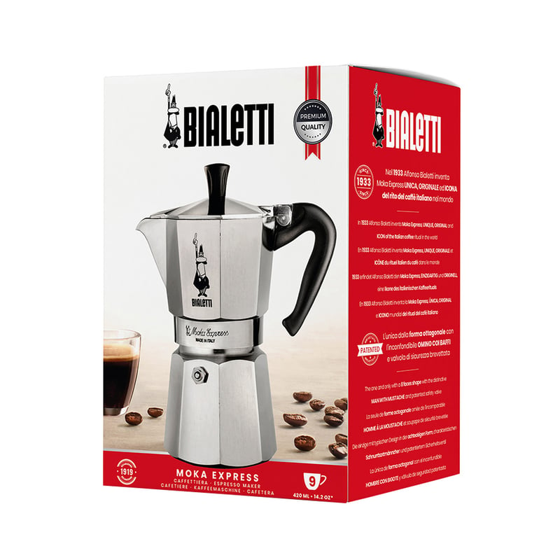 Bialetti 3 Cup Moka Hob Espresso Coffee Maker & Perfetto Coffee Gift Set