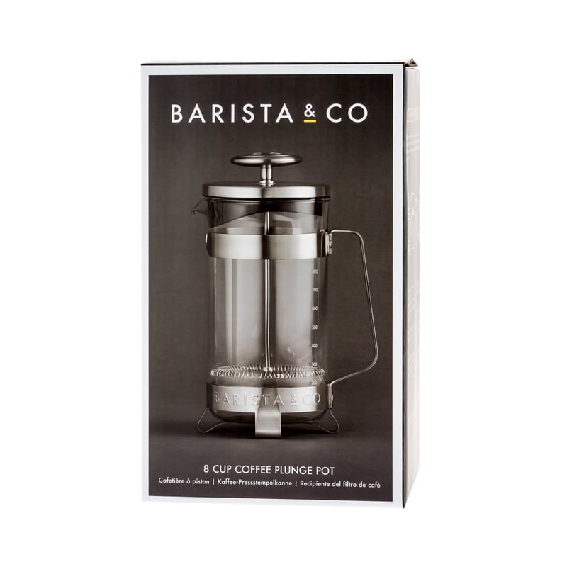 Barista & Co - 8 Cup Plunge Pot  Electric Steel - French Press