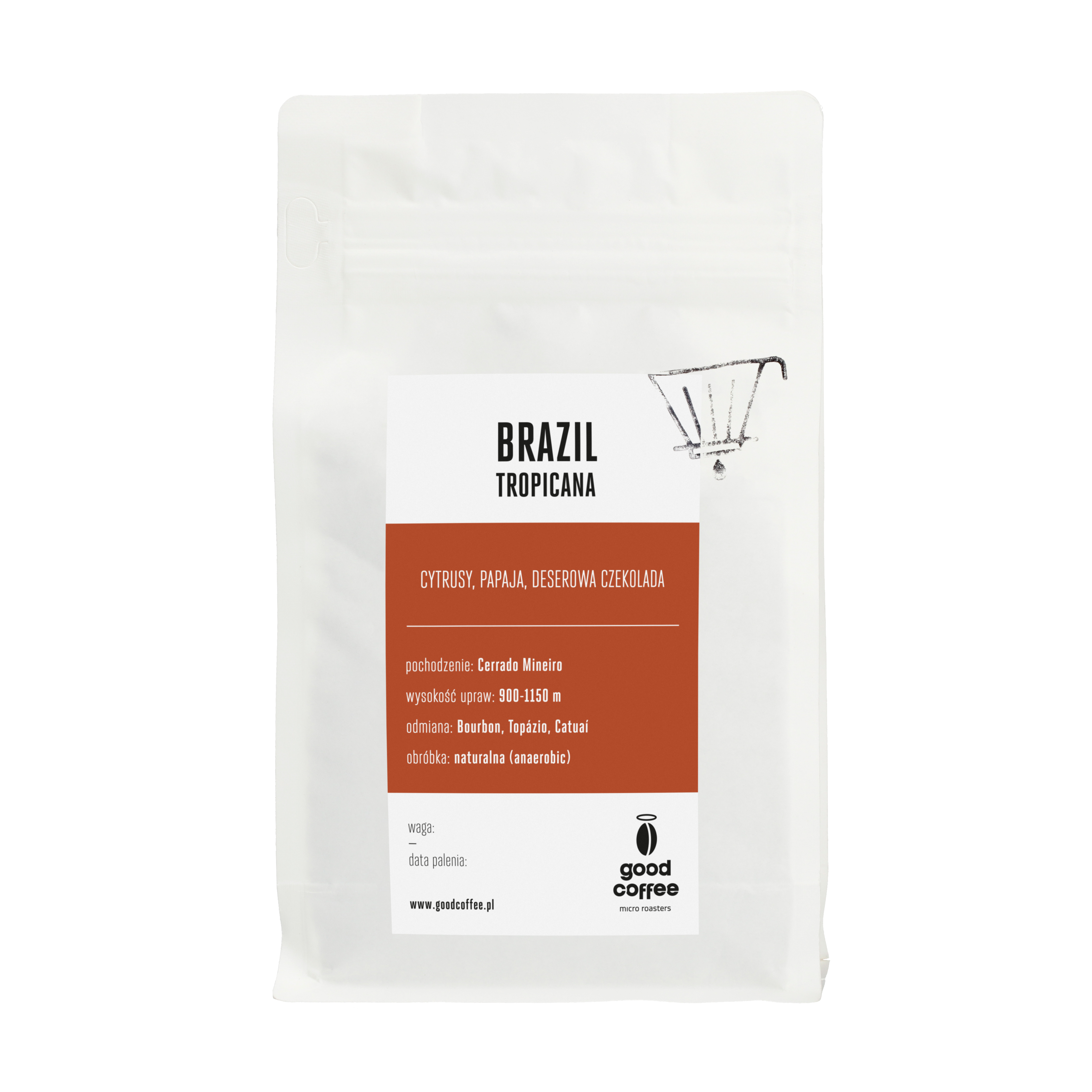 Good Coffee - kawa ziarnista Brazylia Tropicana Natural Filter 250 g