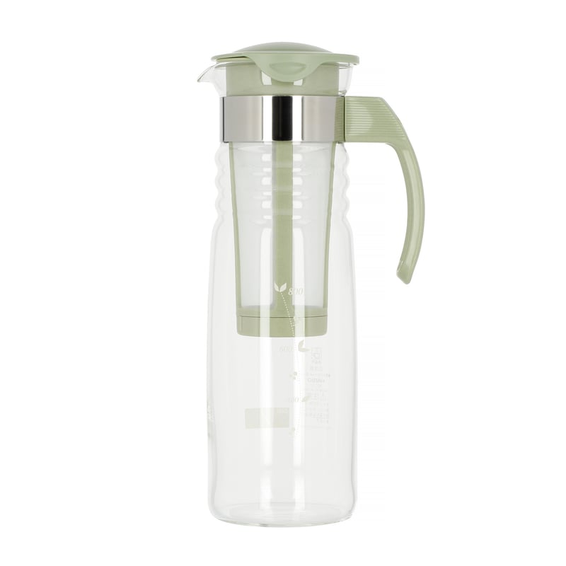 1pc Transparent 1.2 Liter Glass Pitcher with Lid Iced Tea Pitcher