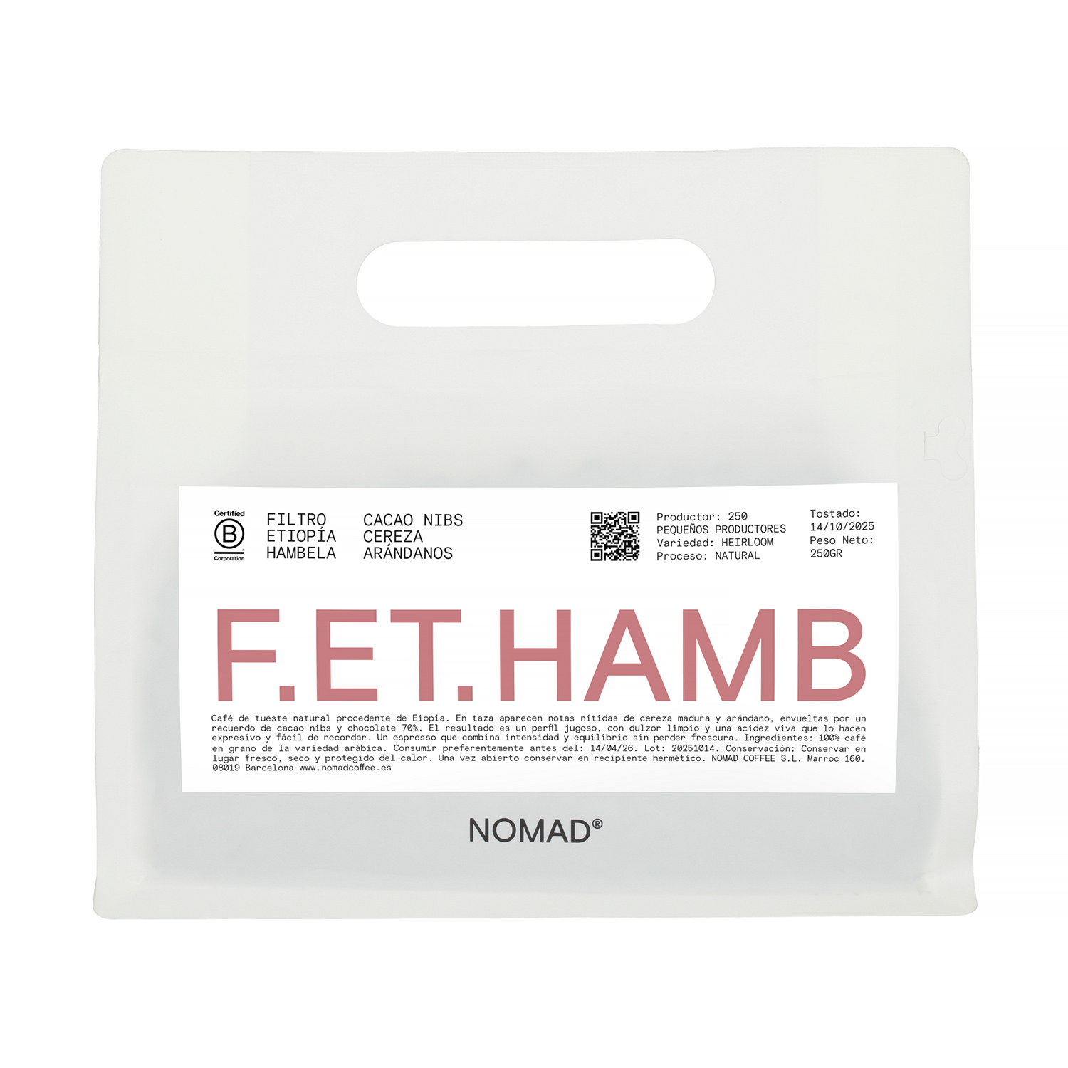 Nomad Coffee - Ethiopia Hambela Natural Filter 250g