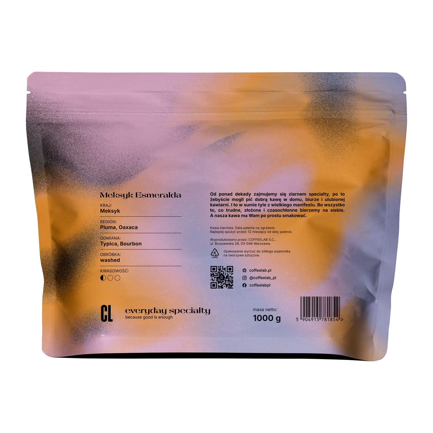 CoffeeLab - kawa ziarnista Meksyk Esmeralda Washed Espresso 1 kg