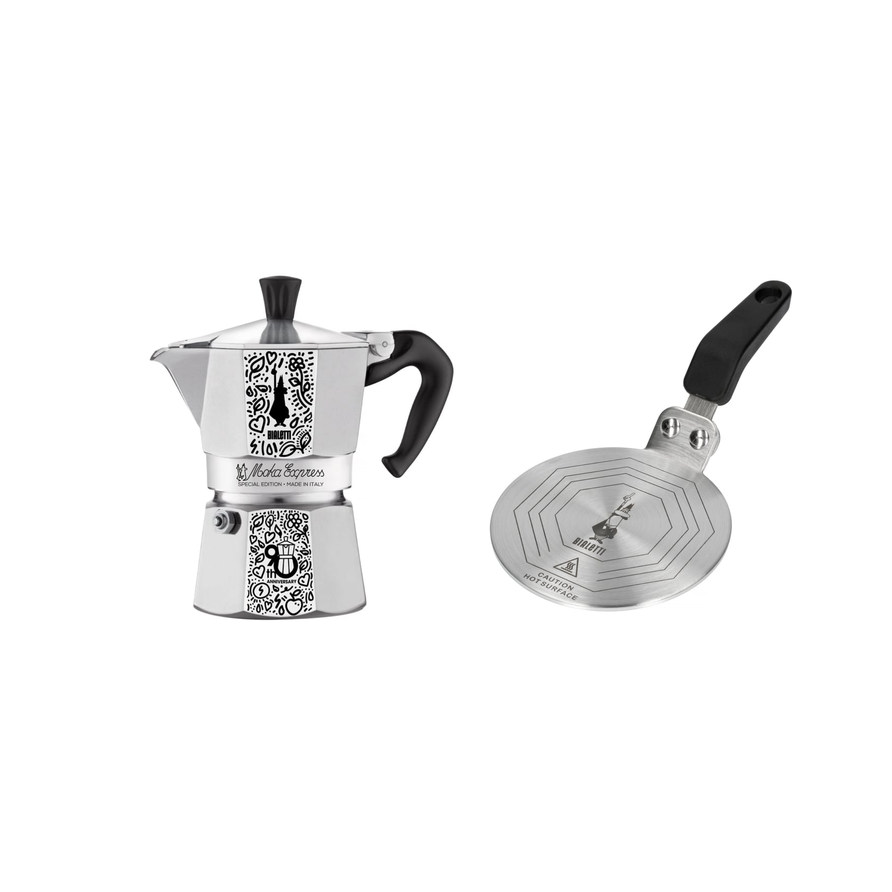 Zestaw kawiarka Bialetti anniversary + Adapter do płyt indukcyjnych