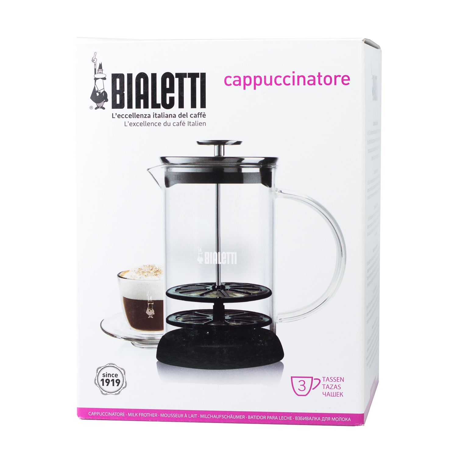 Bialetti Cappuccinatore Vetro 6tz - Manual Milk Frother 330 ml