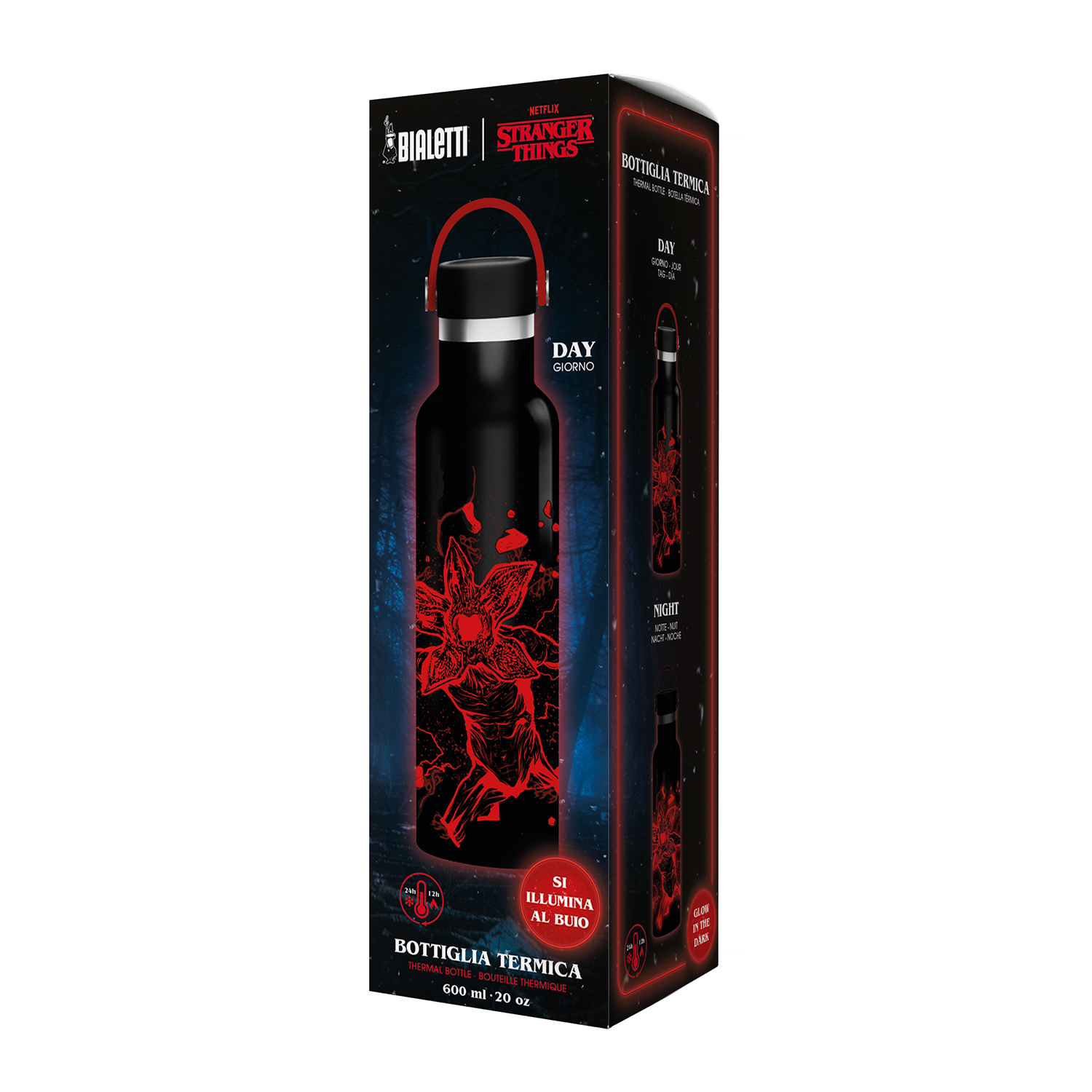 Bialetti - Butelka termiczna Stranger Things 600ml - świecąca w ciemności