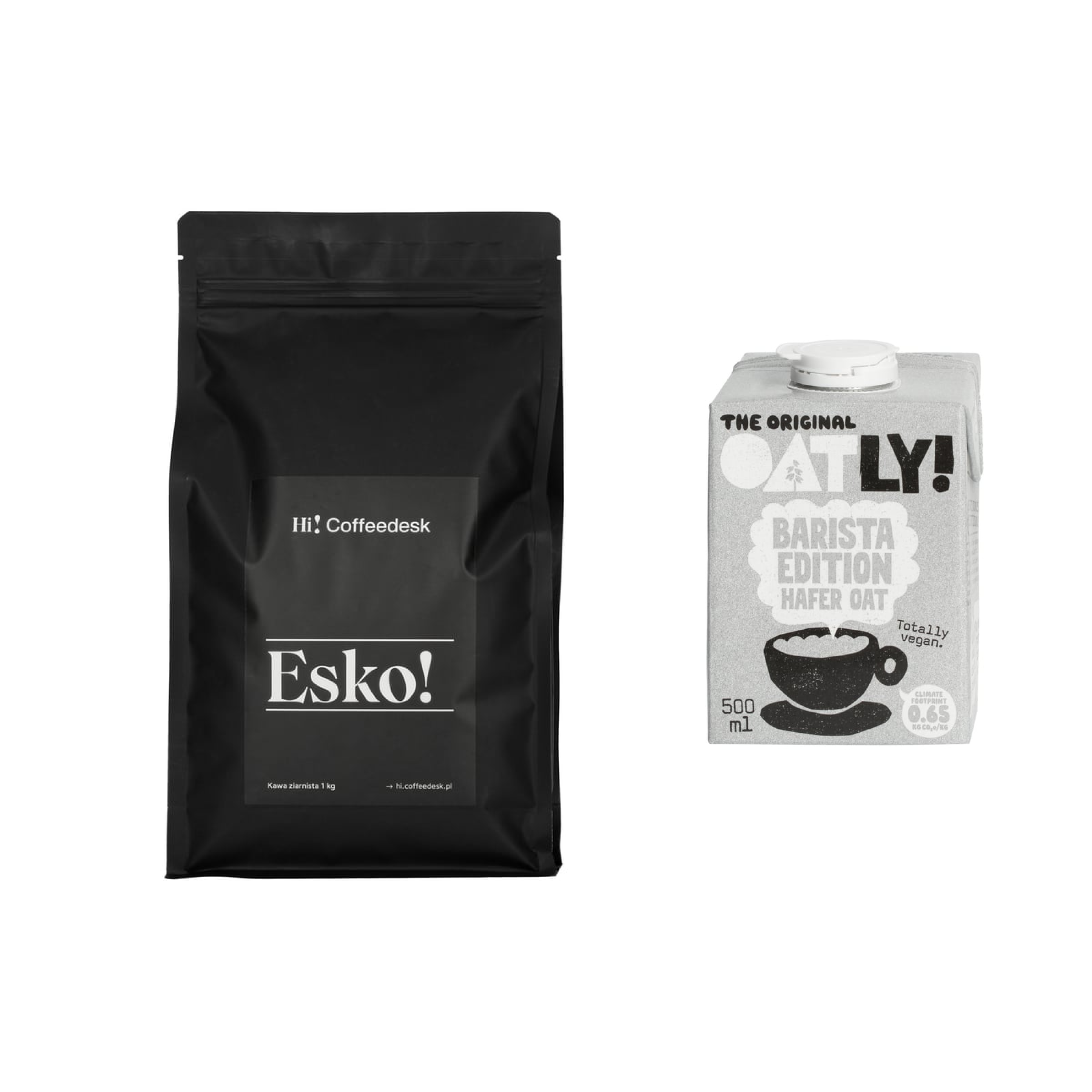 Zestaw Hi! Coffeedesk Esko ESP 1kg + Oatly Barista 500ml