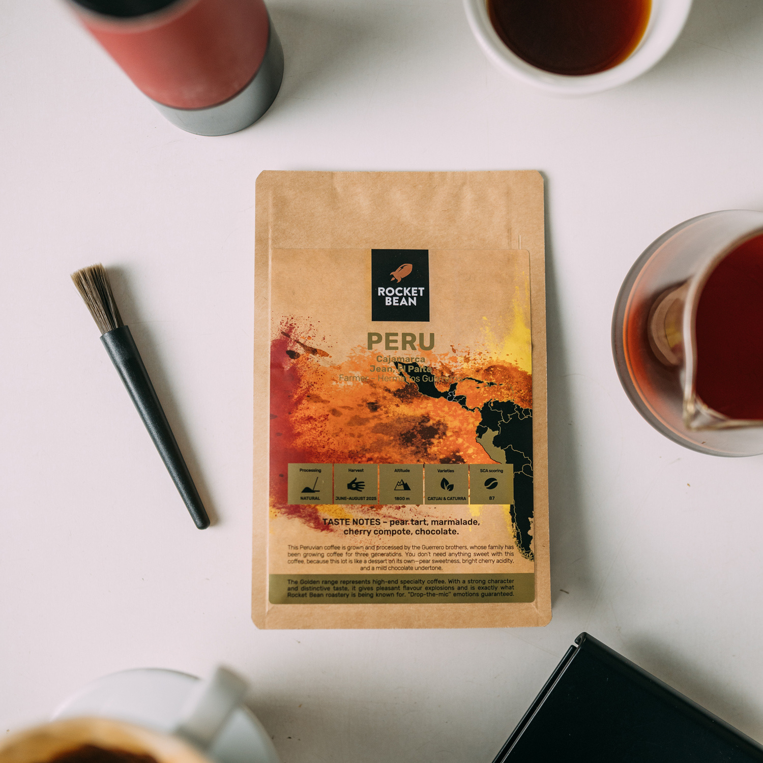 Rocket Bean - kawa ziarnista Peru Hermanos Guerreros Natural Filter 200 g