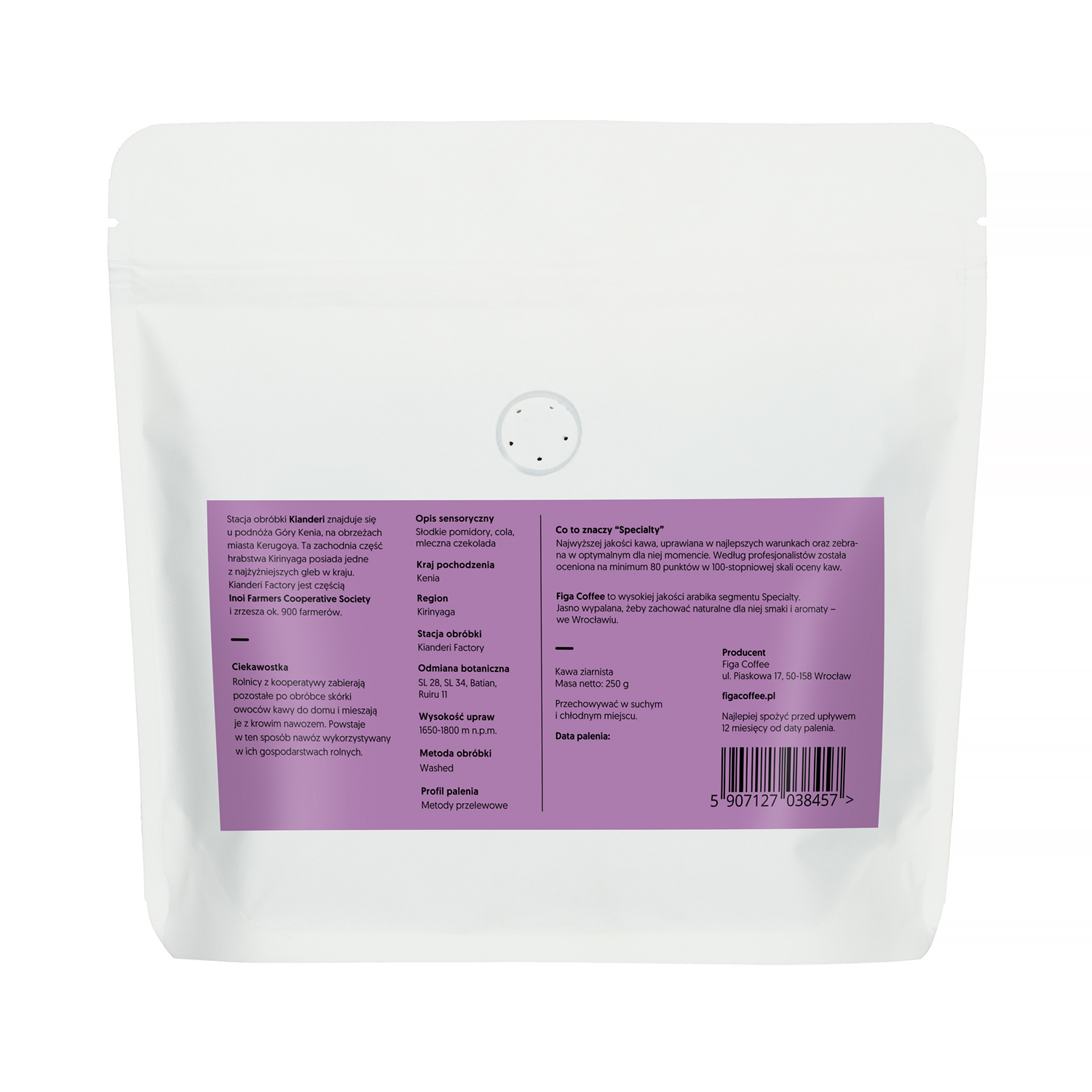 Figa Coffee - kawa ziarnista Kenia Inoi Kianderi Washed Filter 250 g