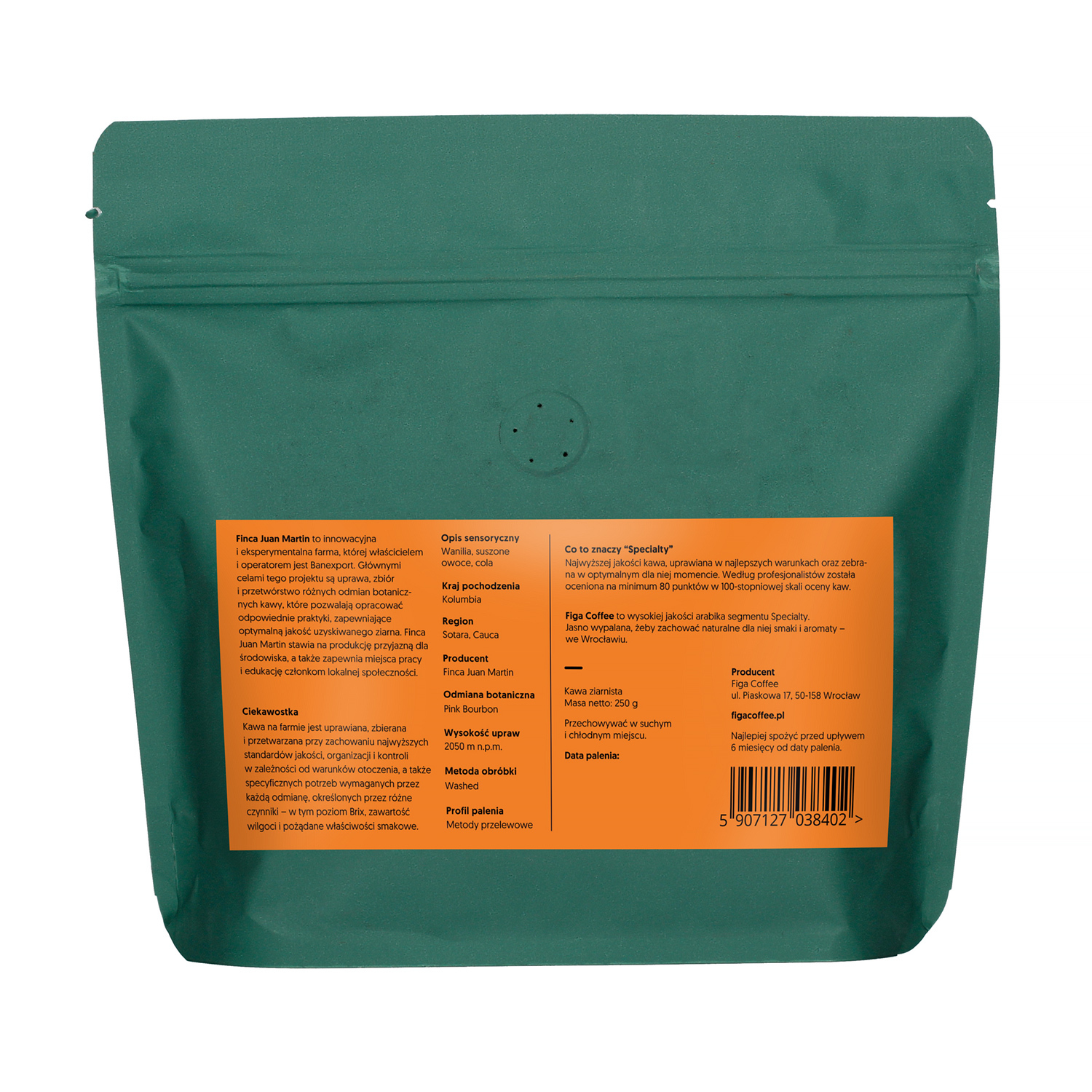 Figa Coffee - coffee Columbia Finca Juan Martin Washed Filter 250 g