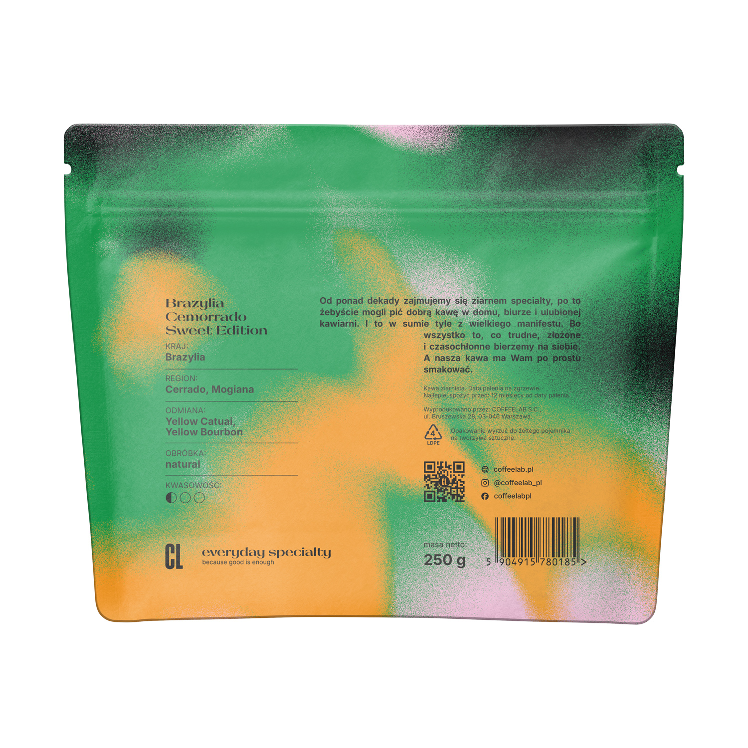 CoffeeLab - kawa ziarnista Brazylia Cemorrado Sweet Edition Espresso 250 g