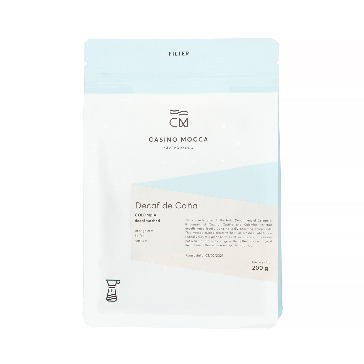 Casino Mocca - Colombia de Cana Decaf Filter 200g