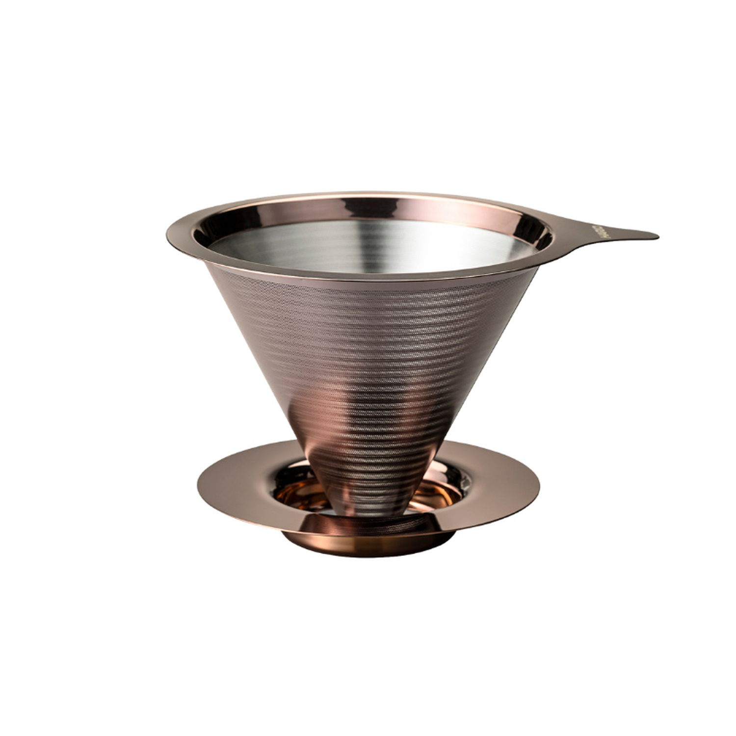 Hario - Double Mesh Metal Dripper - Metalowy dripper z filtrem różowe złoto