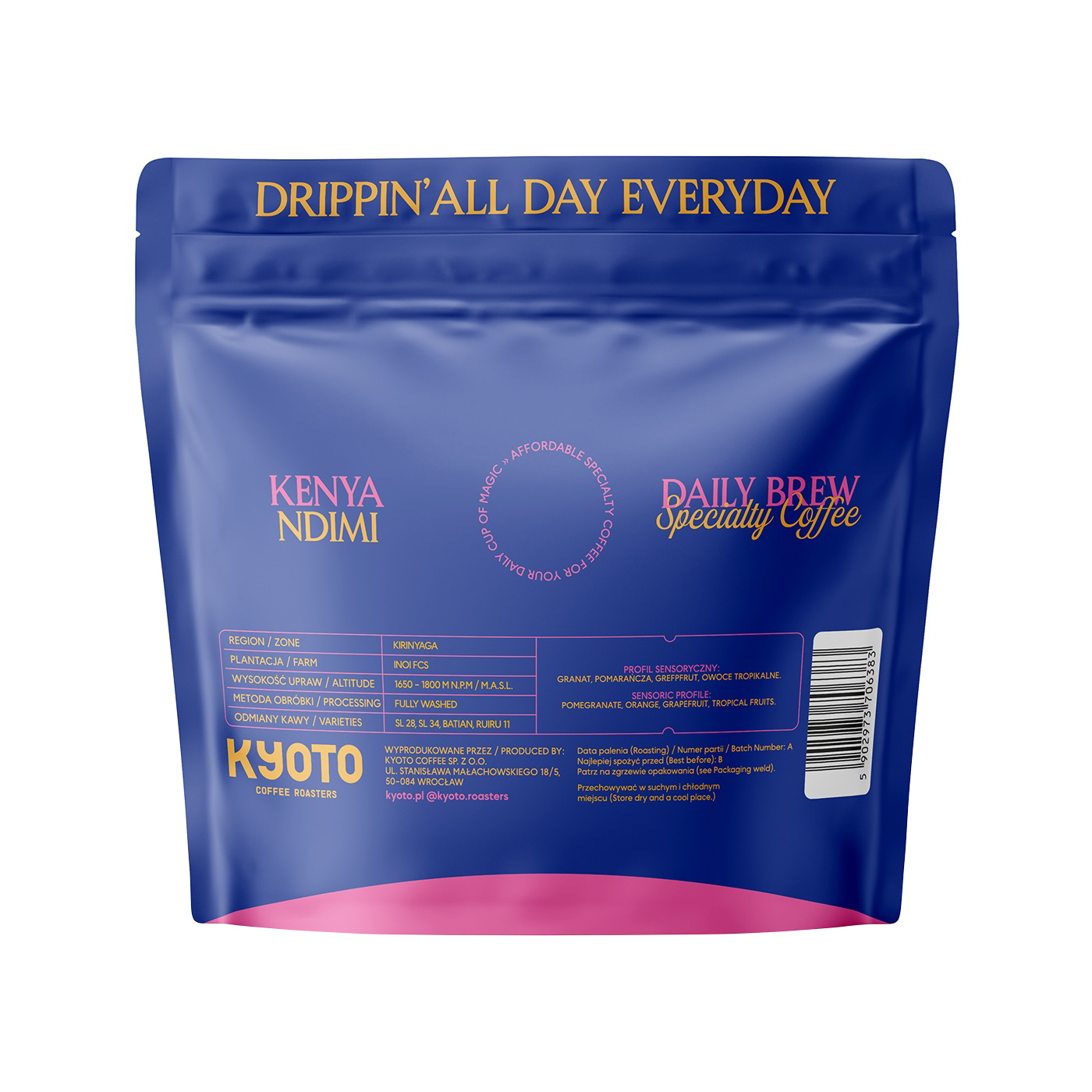 KYOTO - kawa ziarnista Kenia Drippin All Day Everyday Kenya Ndimi Filter 250 g