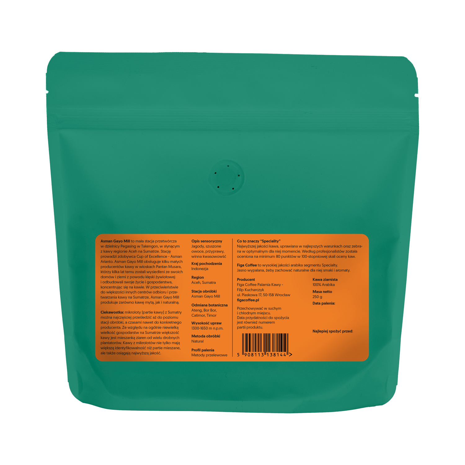 Figa Coffee - Sumatra Asman Gayo Mill Natural Filter 250 g