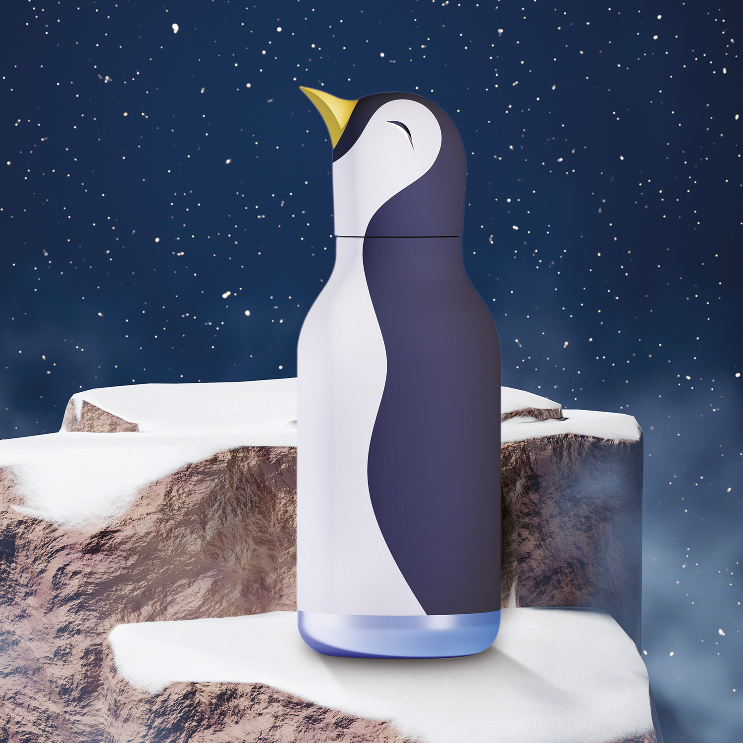 Asobu - Bestie Penguin - 460 ml Insulated Bottle with Straw