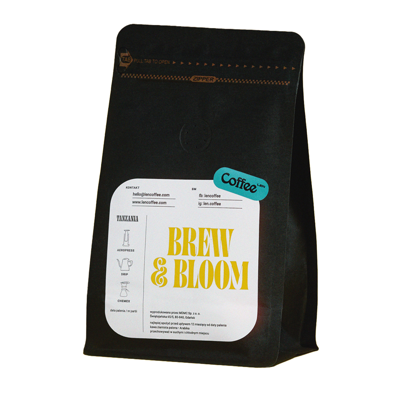 Leń Coffee - kawa ziarnista Tanzania Acacia Hills Honey Filter 250 g