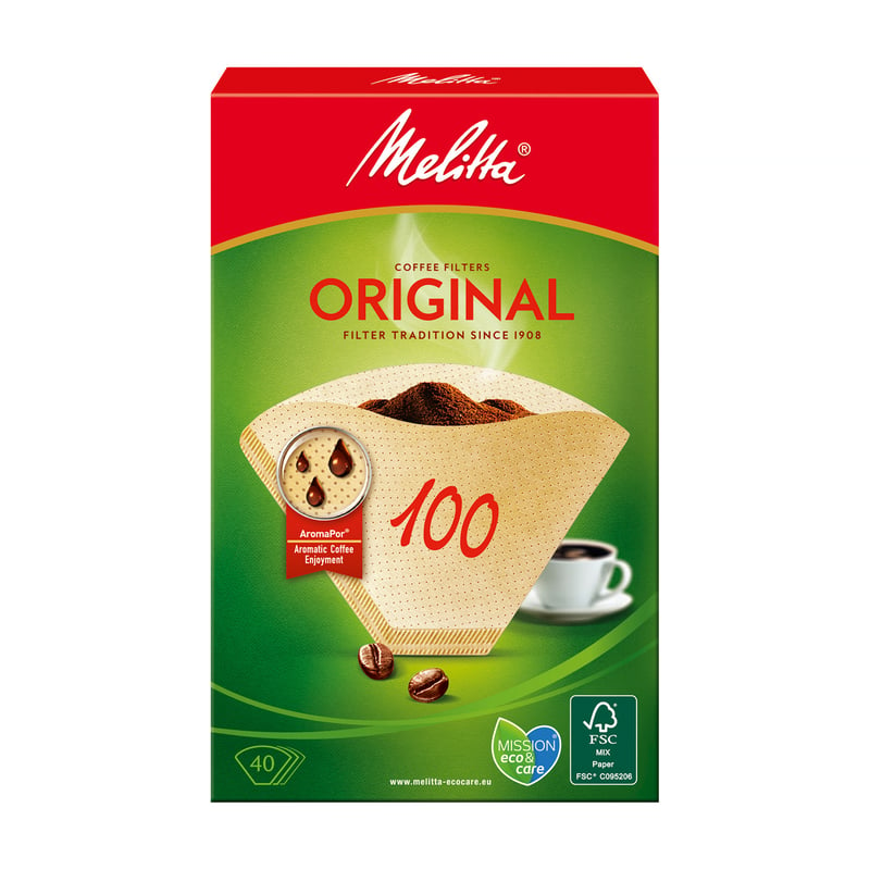 Melitta - Papierowe filtry do kawy 100 - Original - 40 sztuk