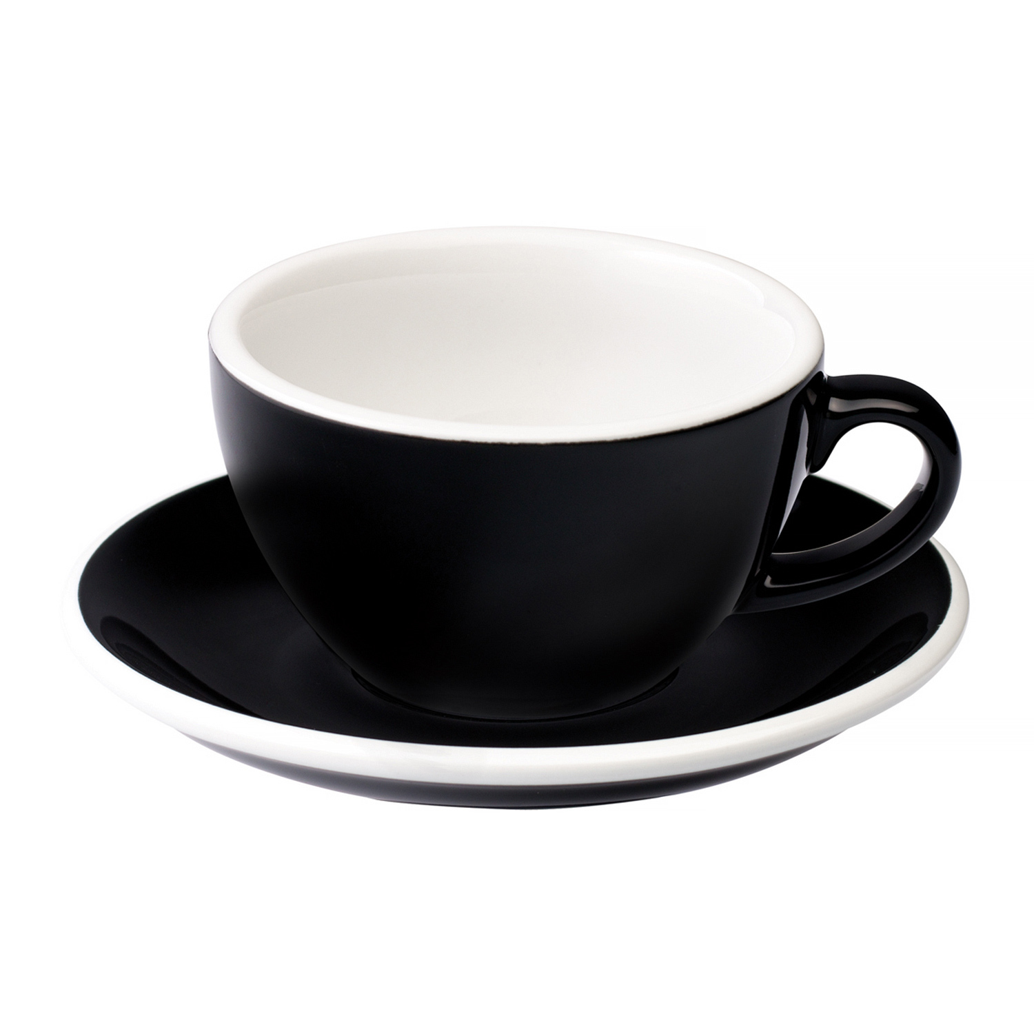 Loveramics Egg - Cappuccino 200 ml Cup and Saucer  - Black