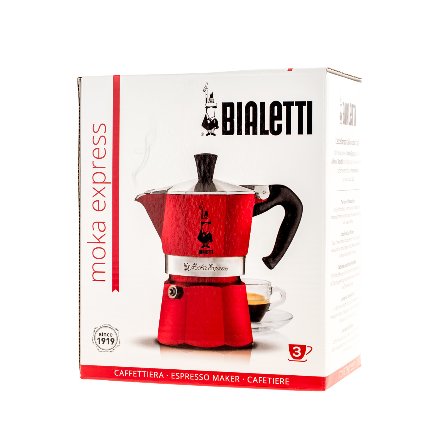 Bialetti Moka Express 3tz czerwona